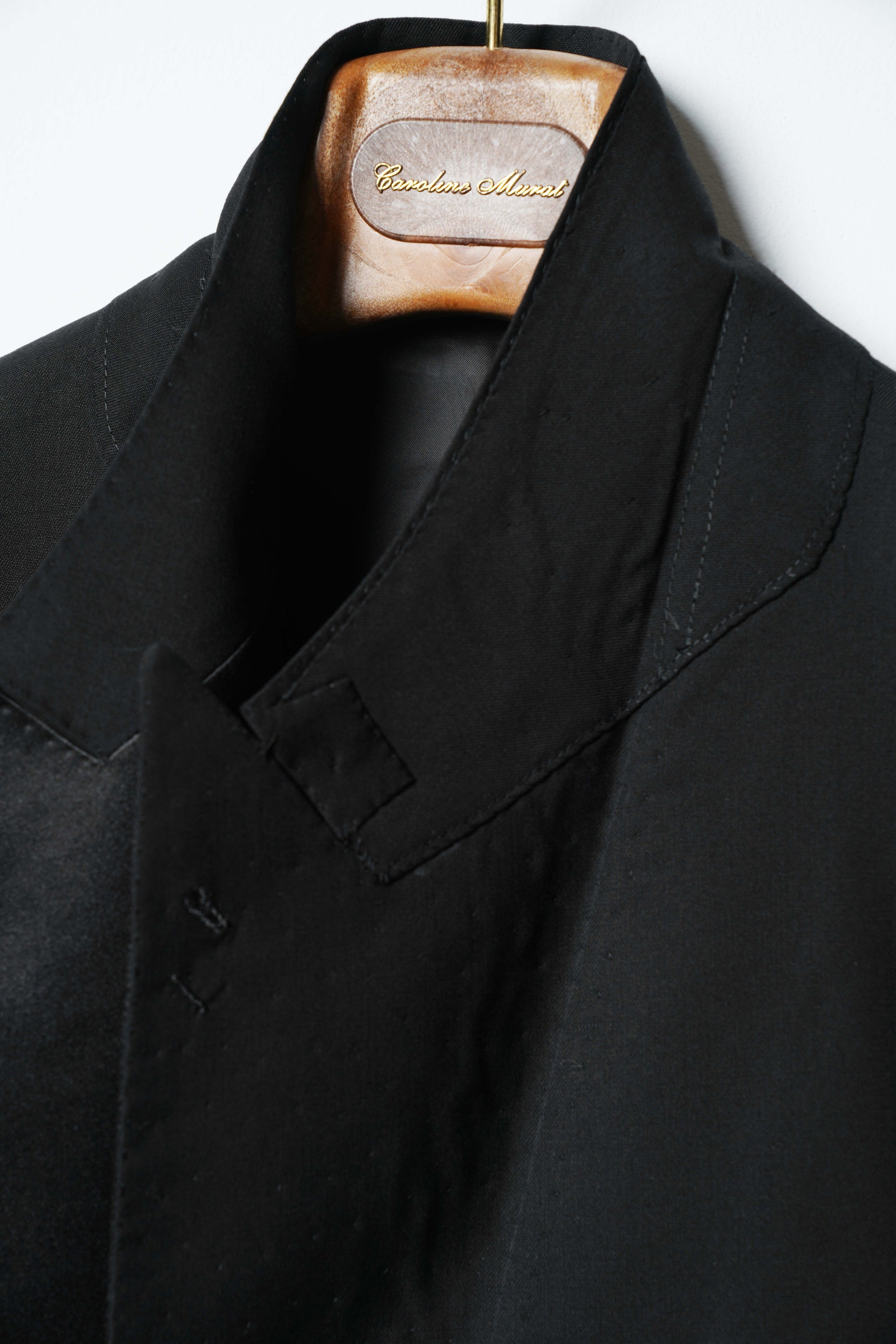 Black Wool Barathea Peak Lapel Single Breasted Dinner Suit #219