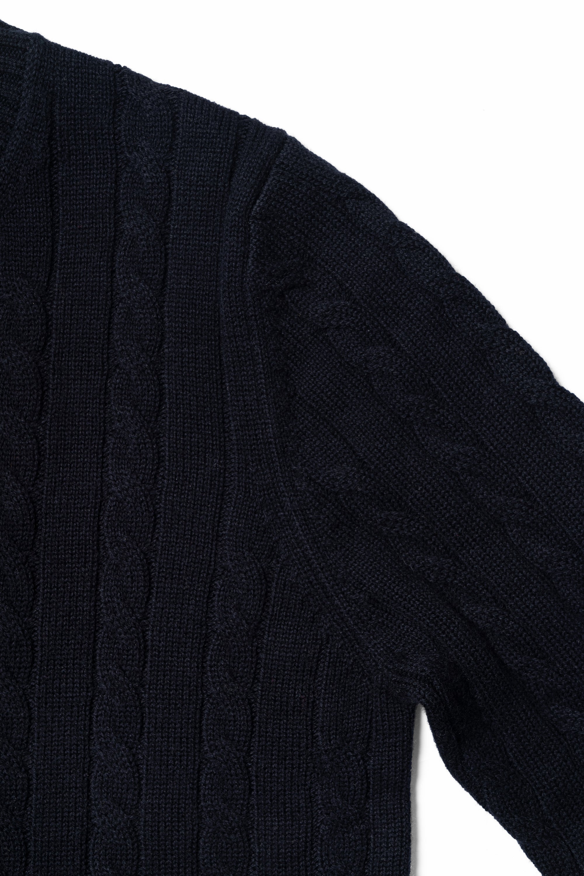 Navy / Ginger / Beige Crew Neck Cable Knit Jumper