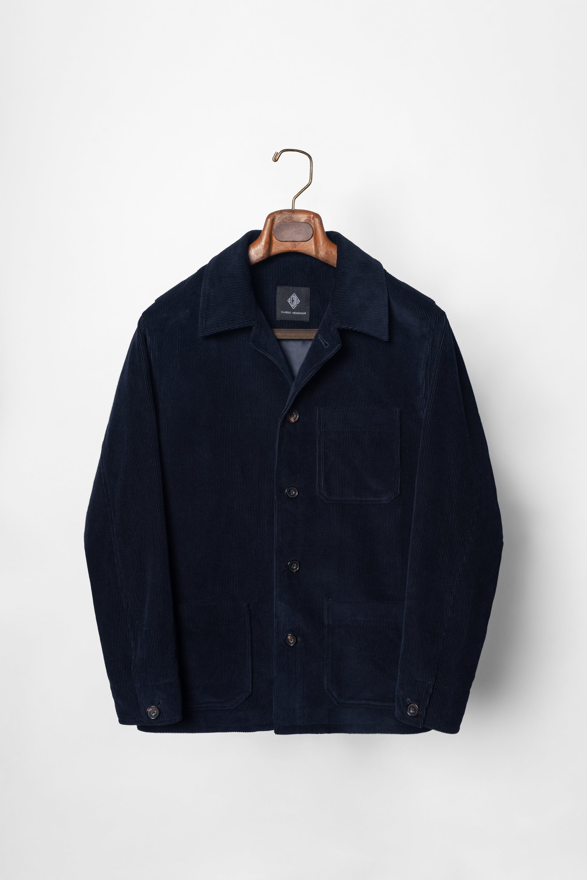 Navy Corduroy Cotton Wool Chore Jacket