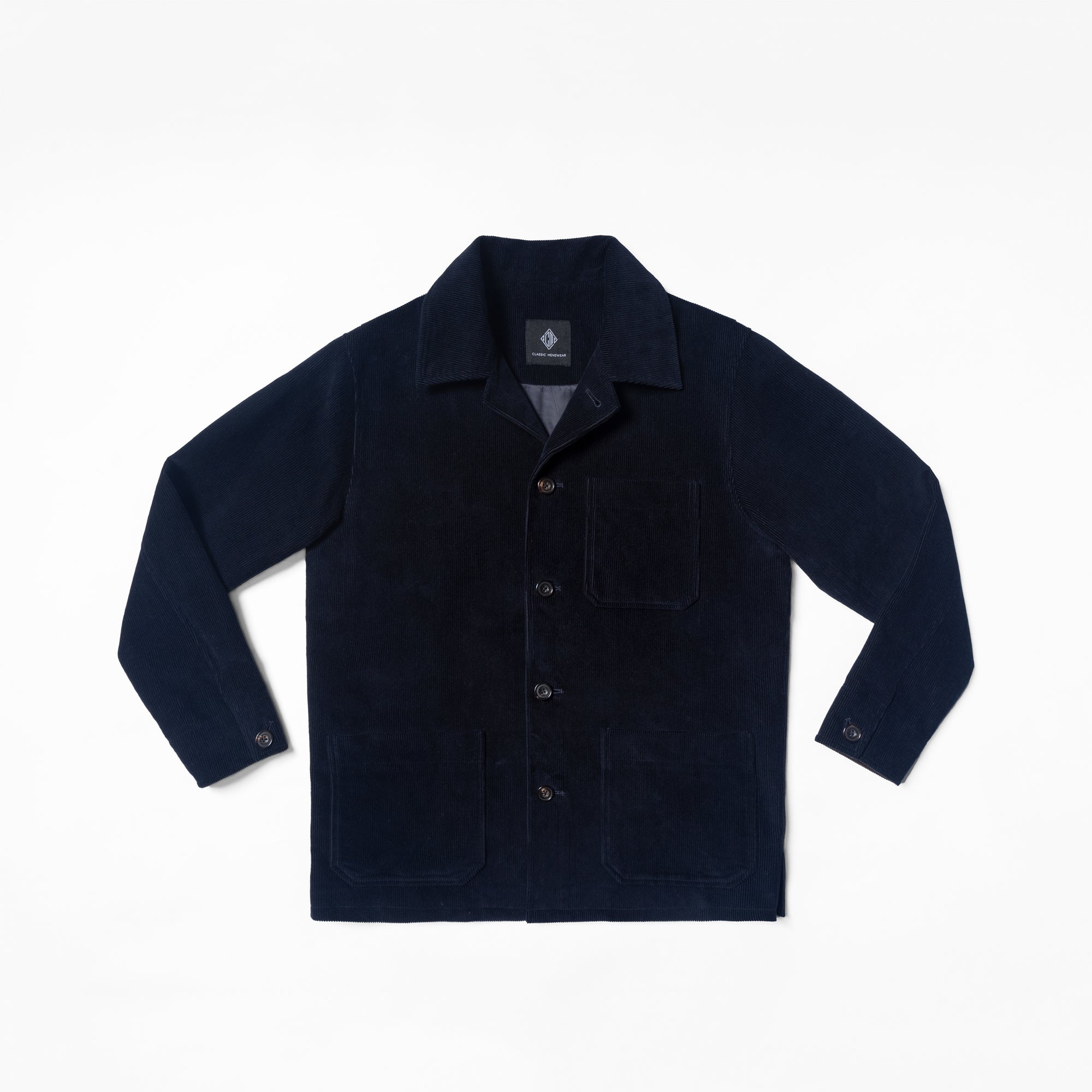 Navy Corduroy Cotton Wool Chore Jacket