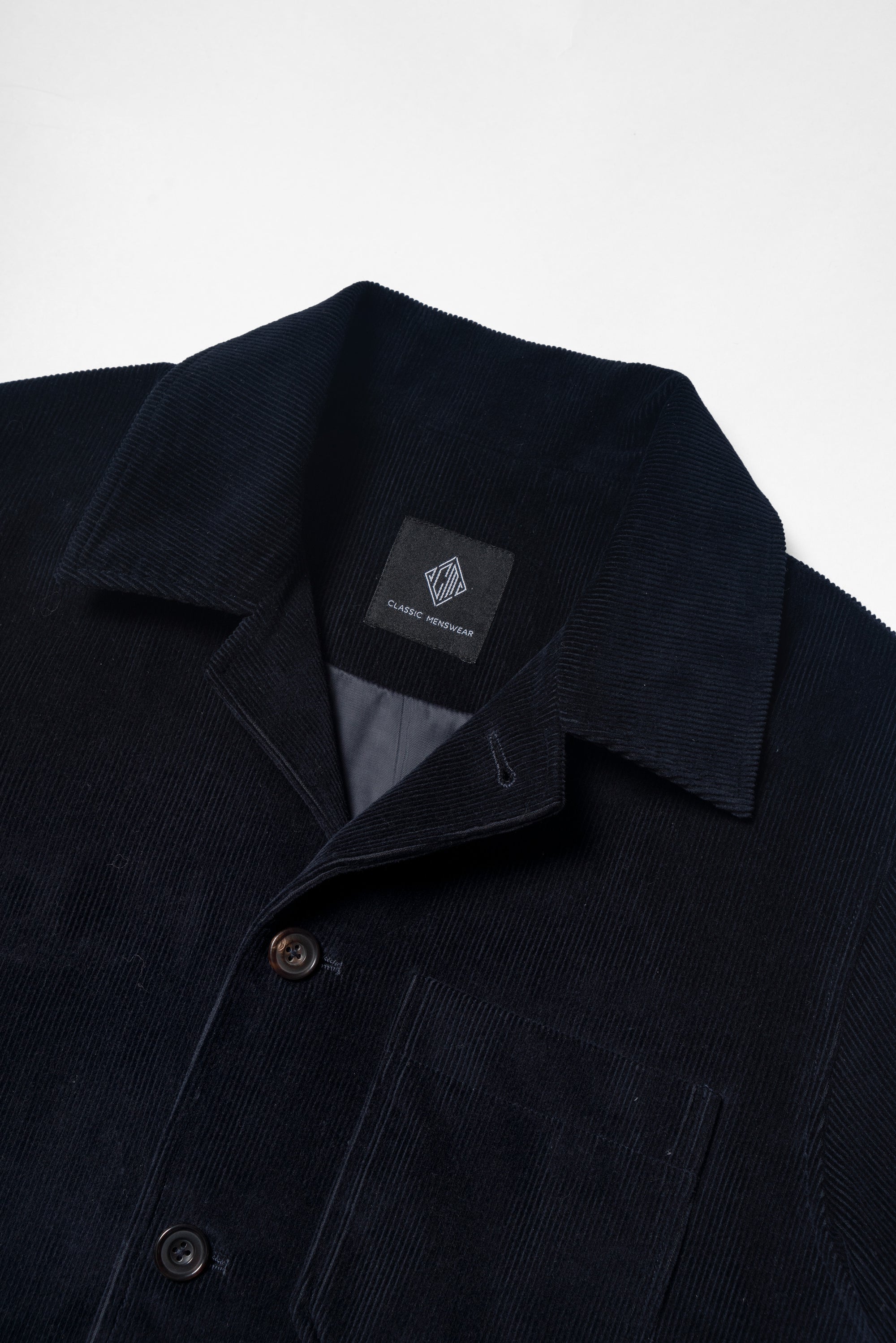 Navy Corduroy Cotton Wool Chore Jacket