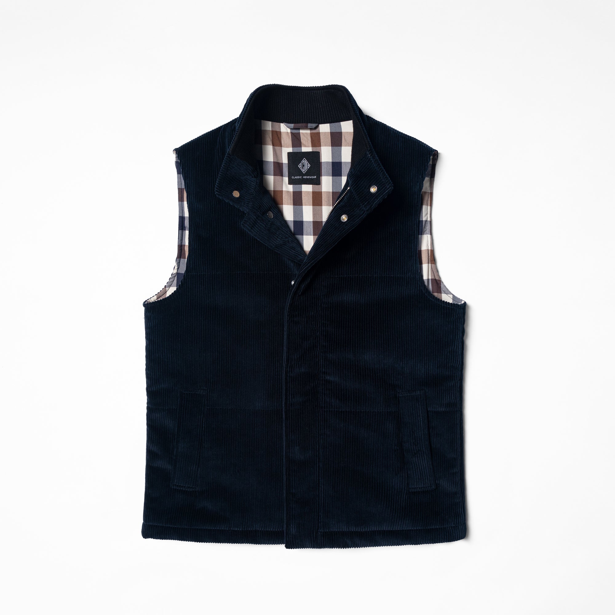 Navy Cotton Corduroy Gilet #171