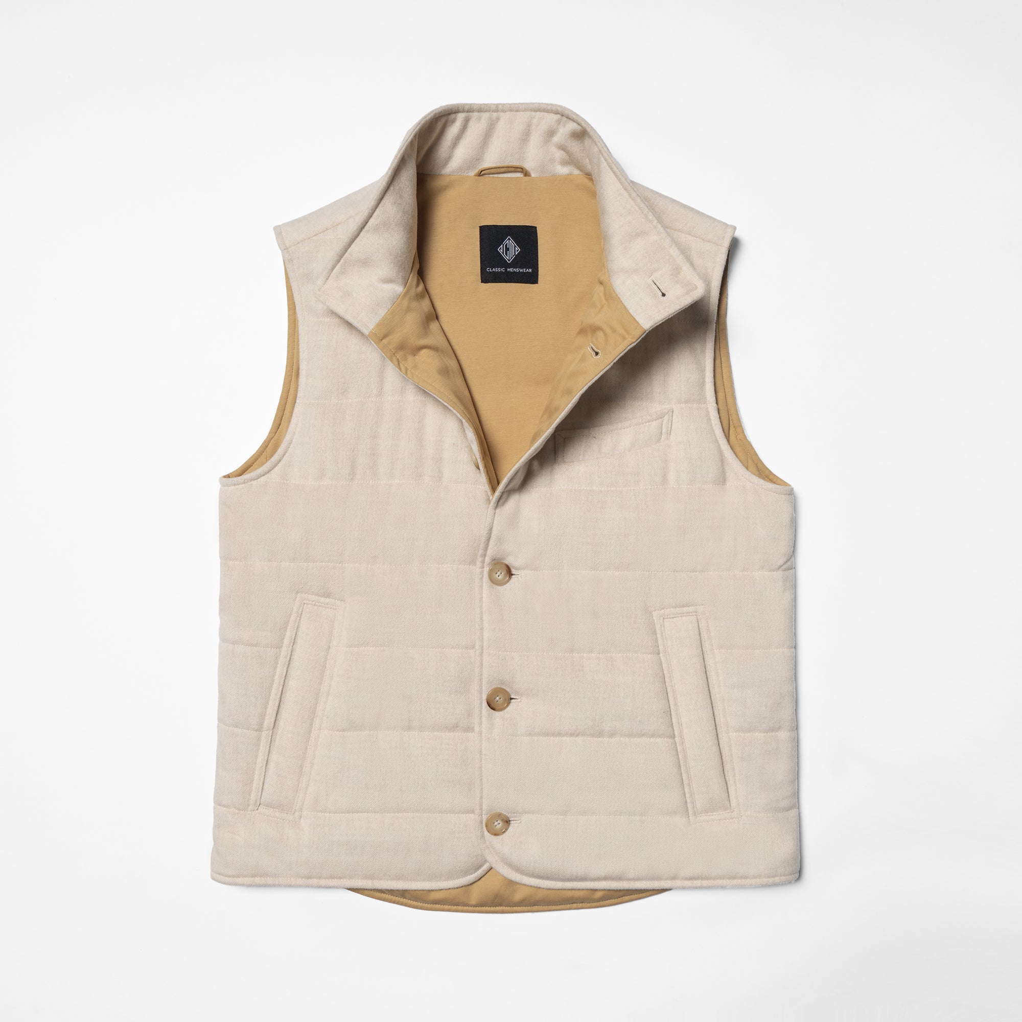 Cream Wool Silk Gilet #160