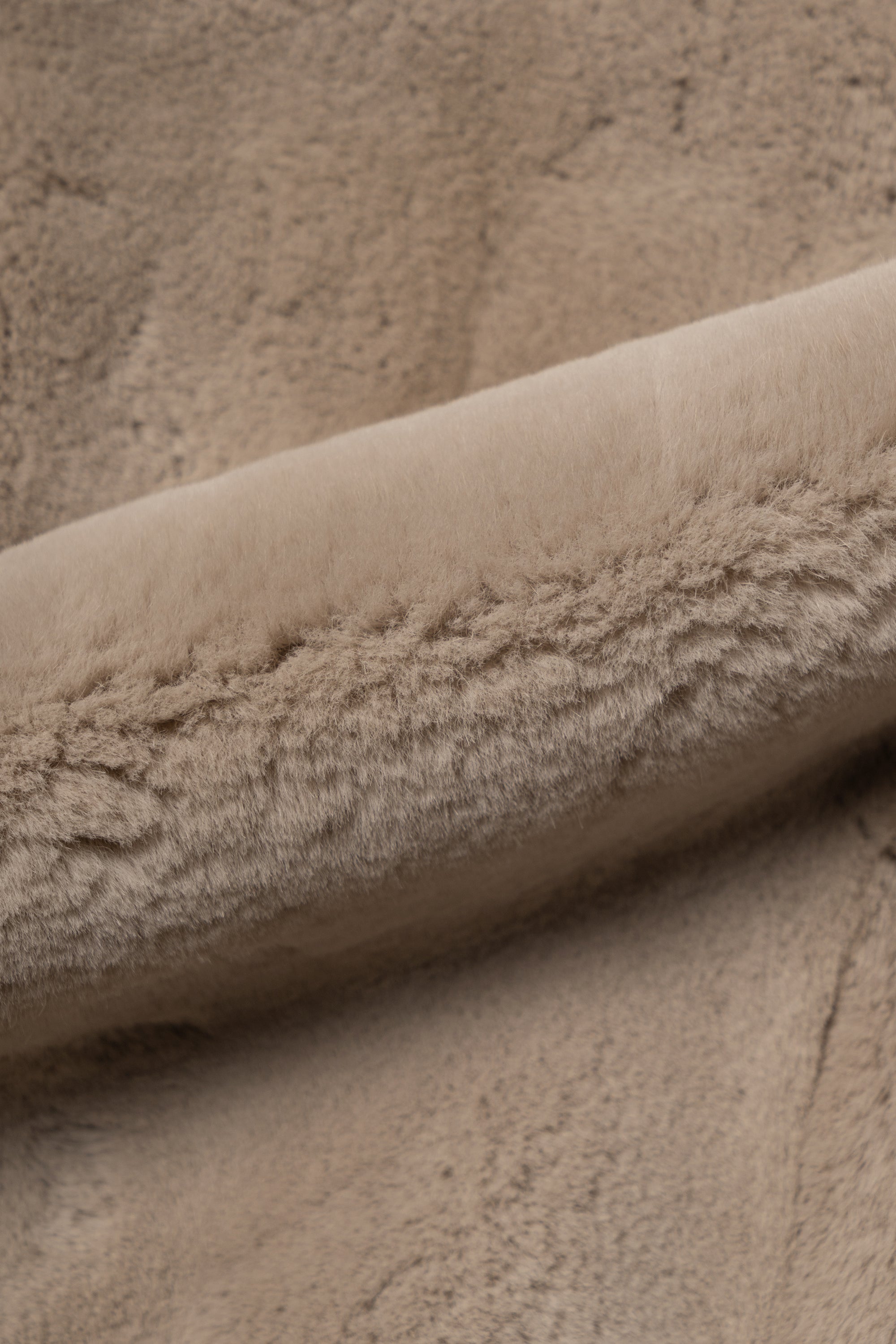 Beige Cotton Rex Fur Bomber Jacket #138