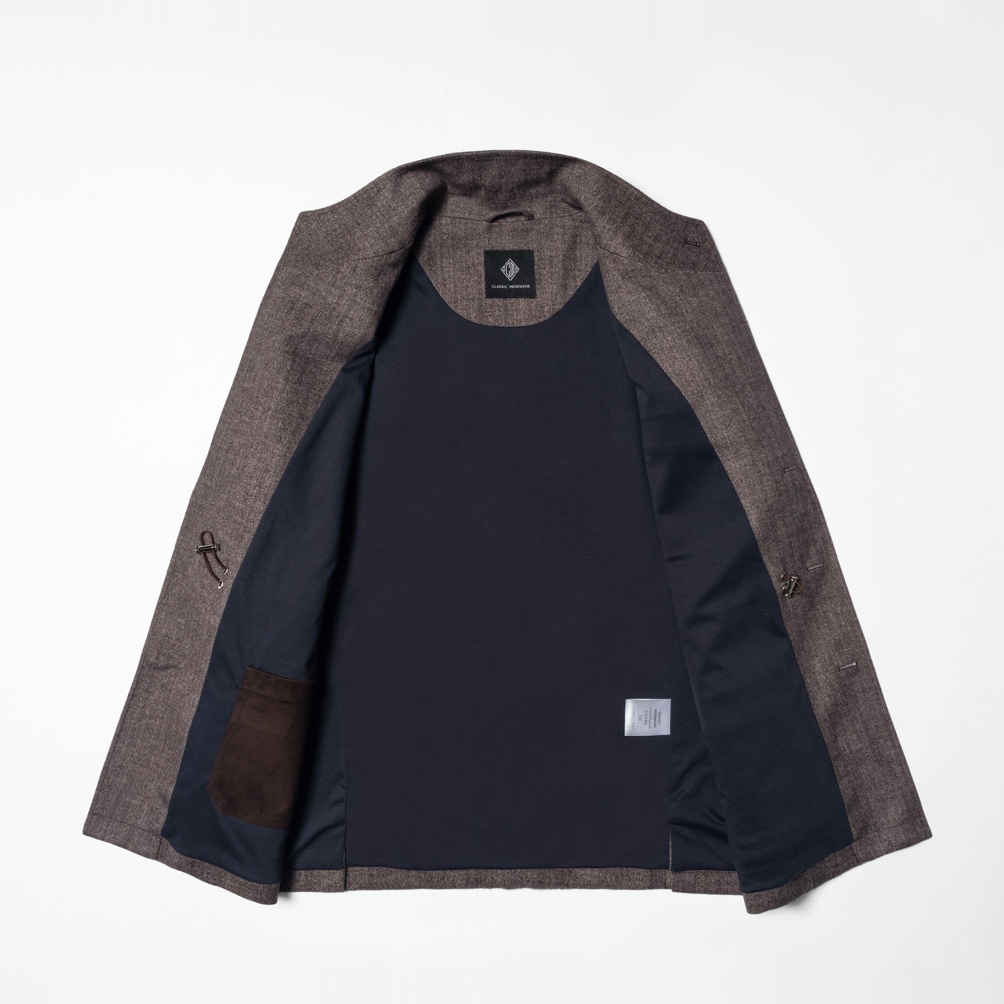Taupe Herringbone Silk Wool Teba Jacket #221