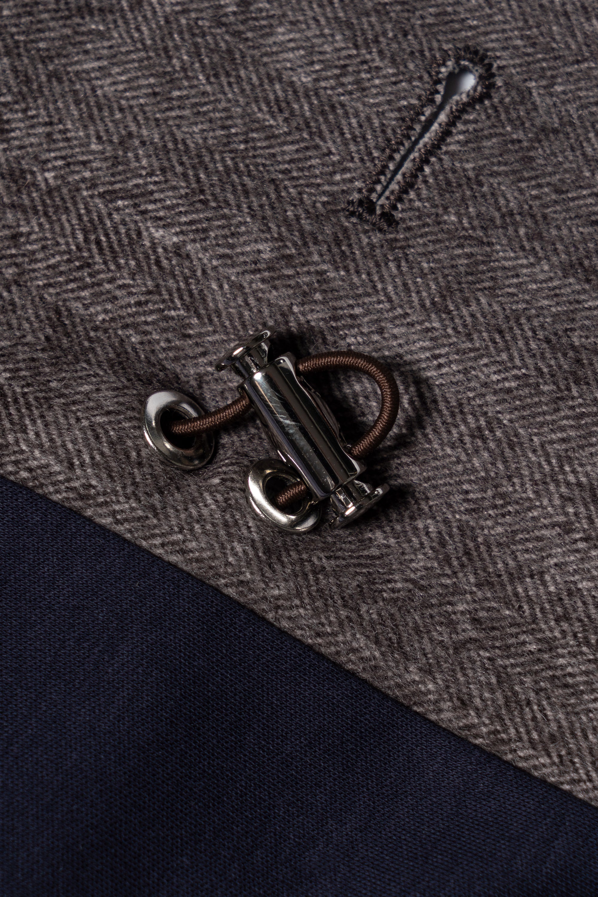 Taupe Herringbone Silk Wool Teba Jacket #221