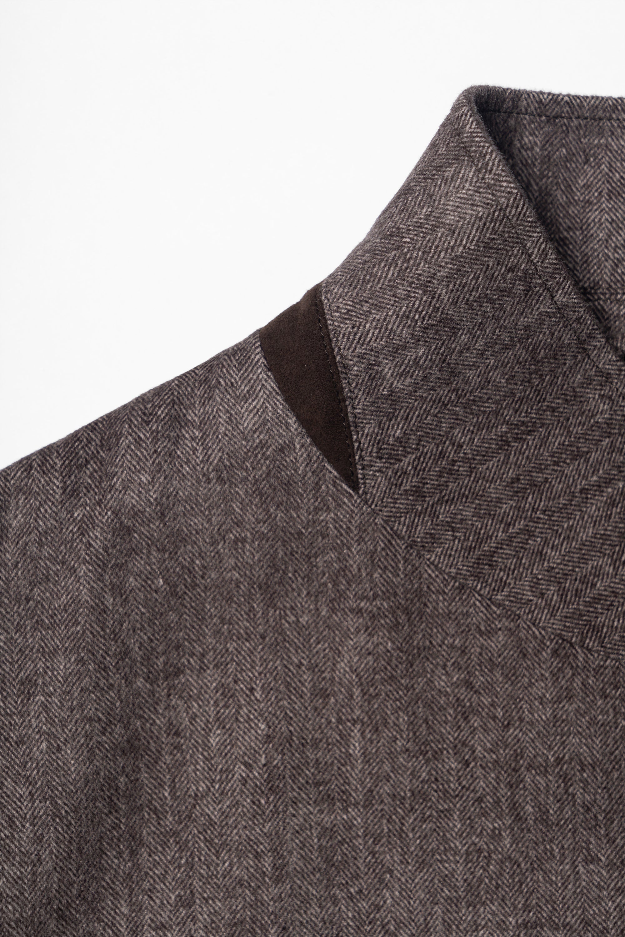 Taupe Herringbone Silk Wool Teba Jacket #221