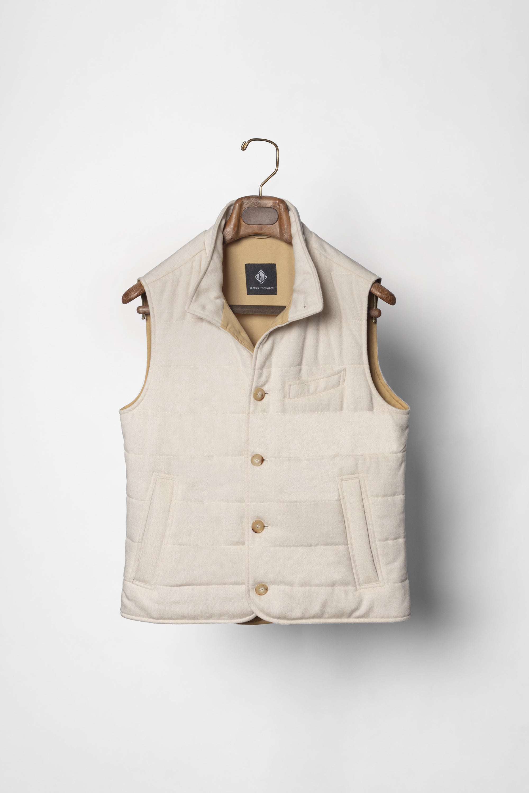 Cream Wool Silk Gilet #160