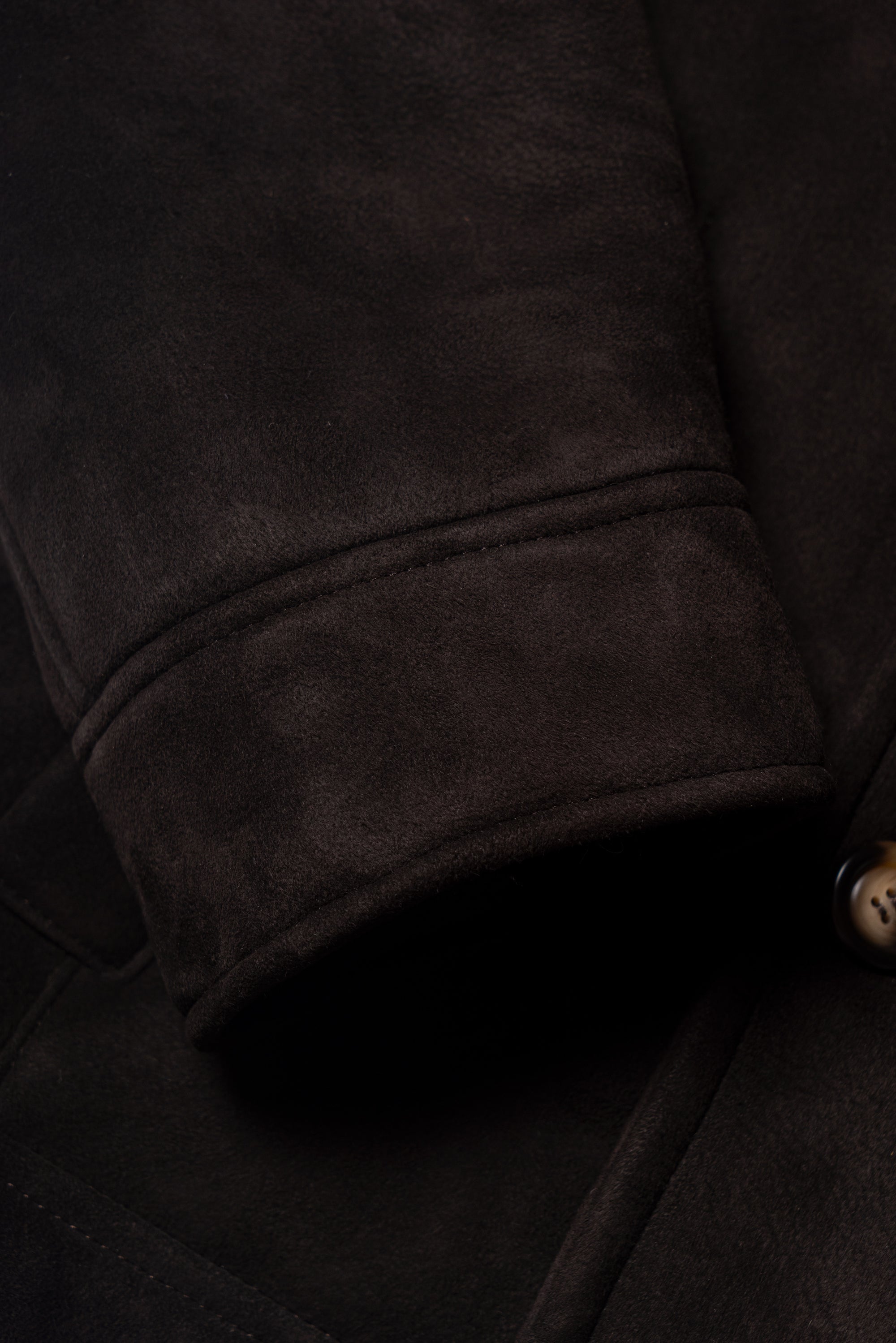Dark Brown Lambskin Shearling Peacoat