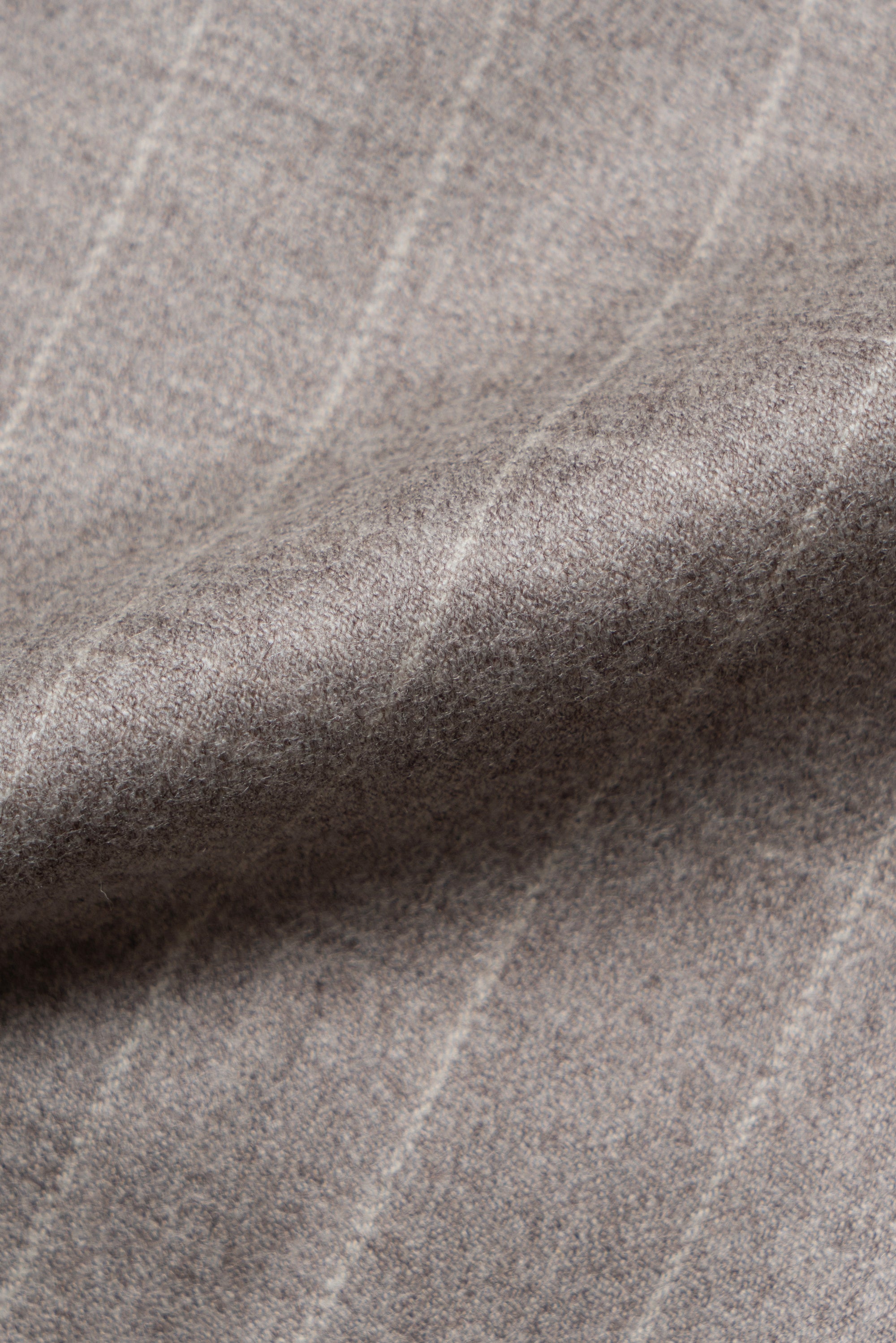 MTO Light Camel Chalk Stripe Wool Cashmere Flannel Suit
