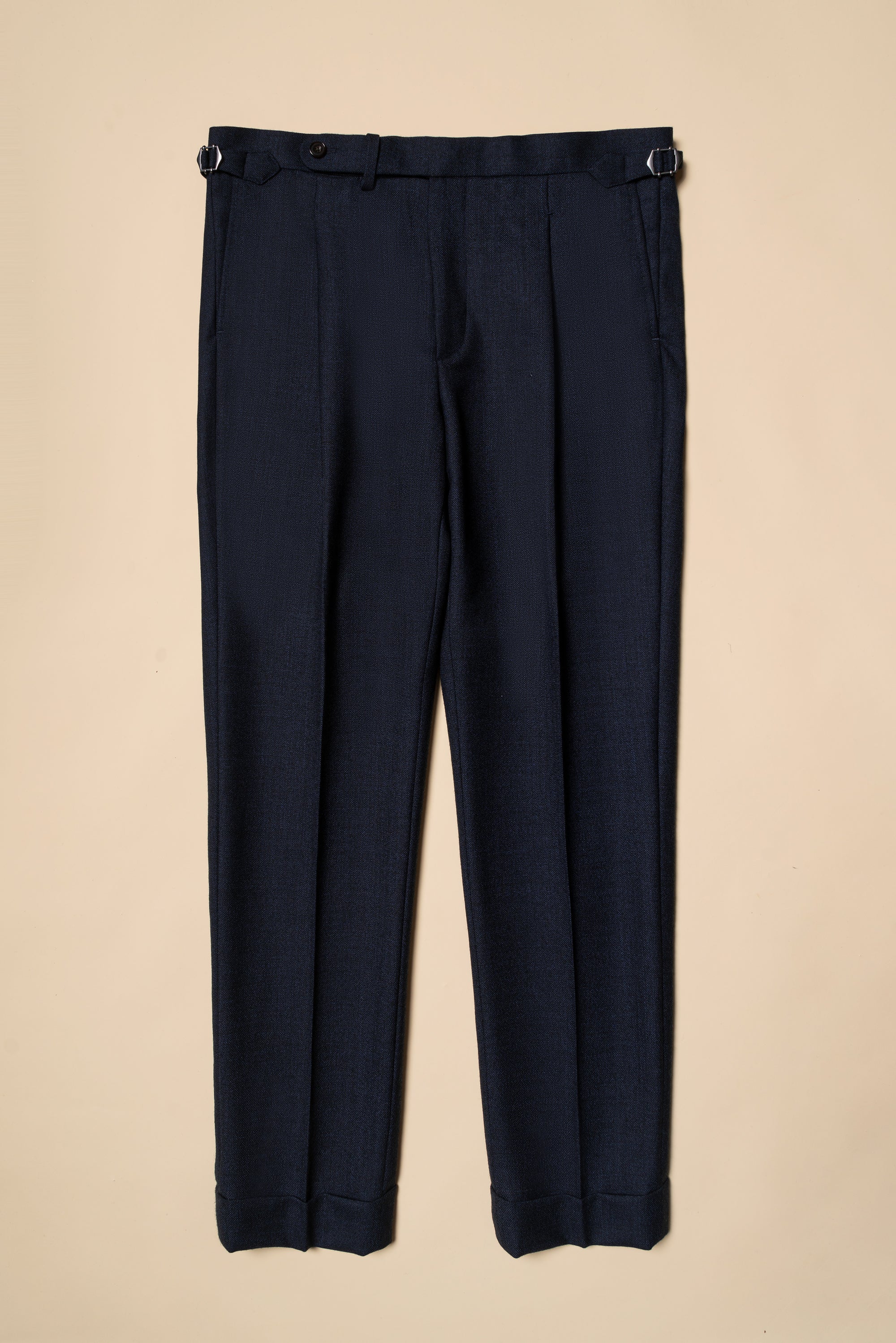 MTO Navy Sharkskin Wool Suit #389