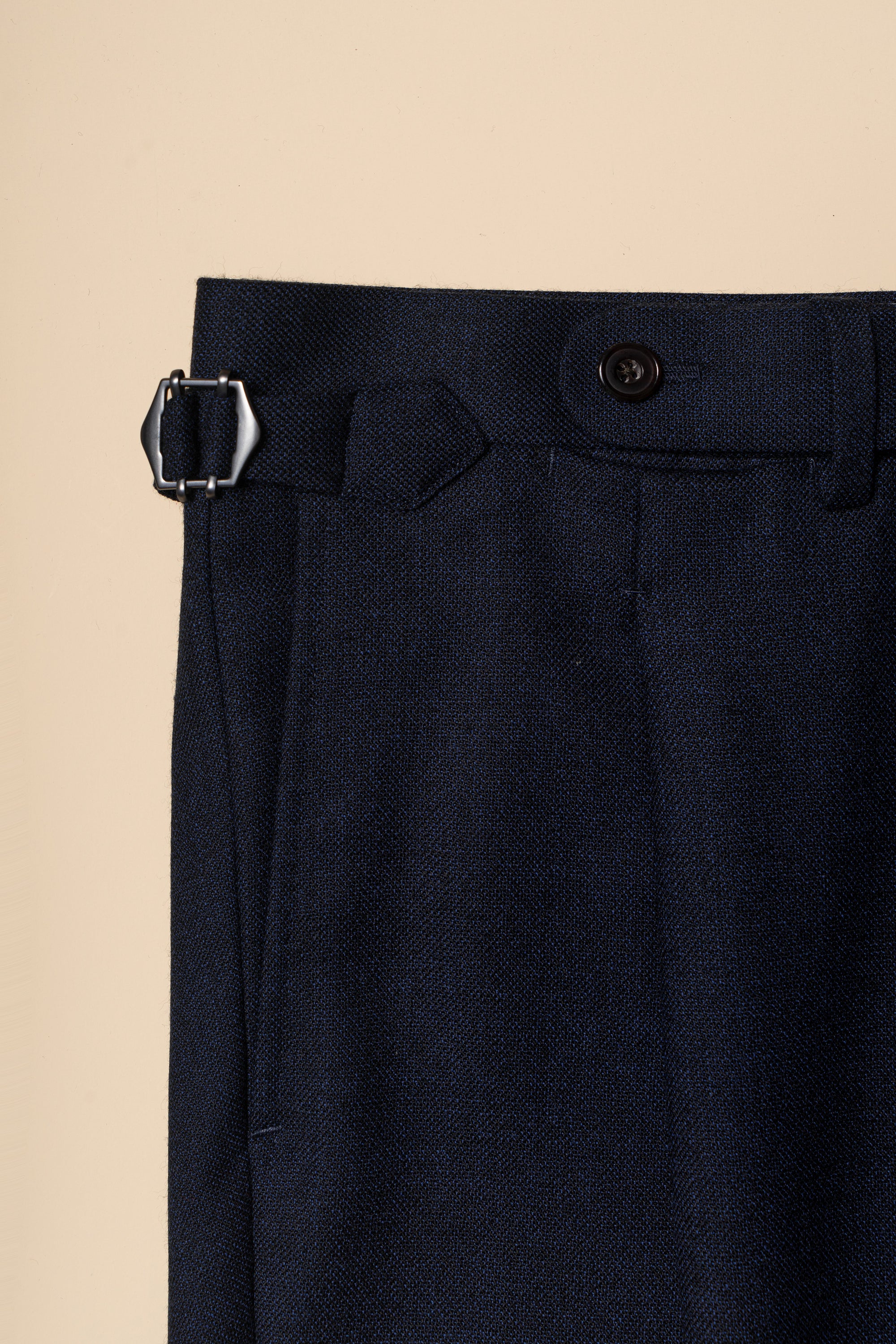 MTO Navy Sharkskin Wool Suit #389