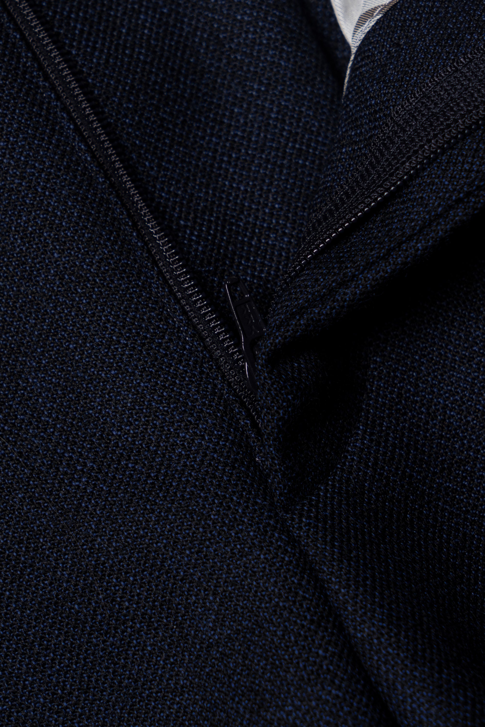 MTO Navy Sharkskin Wool Suit #389