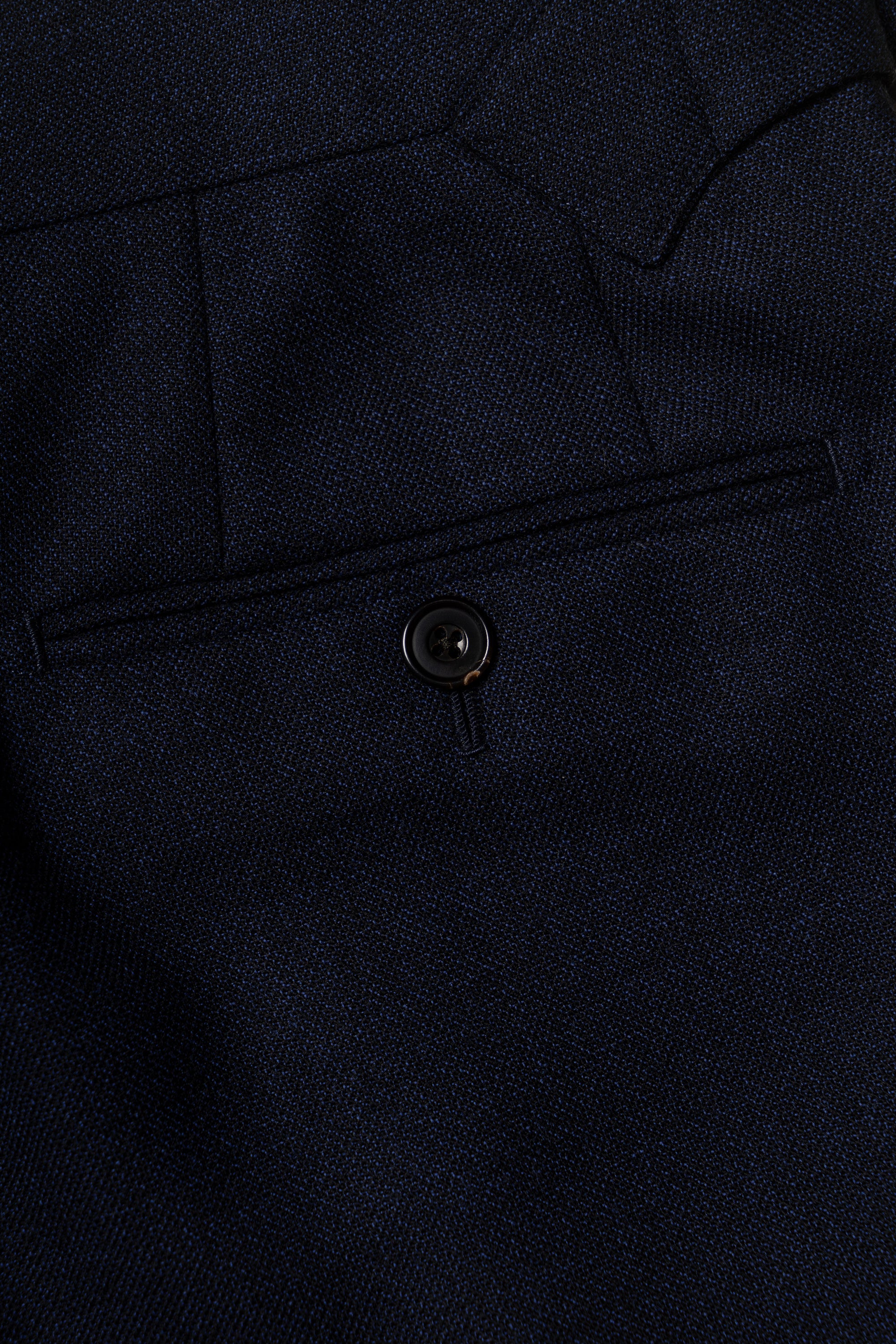 MTO Navy Sharkskin Wool Suit #389