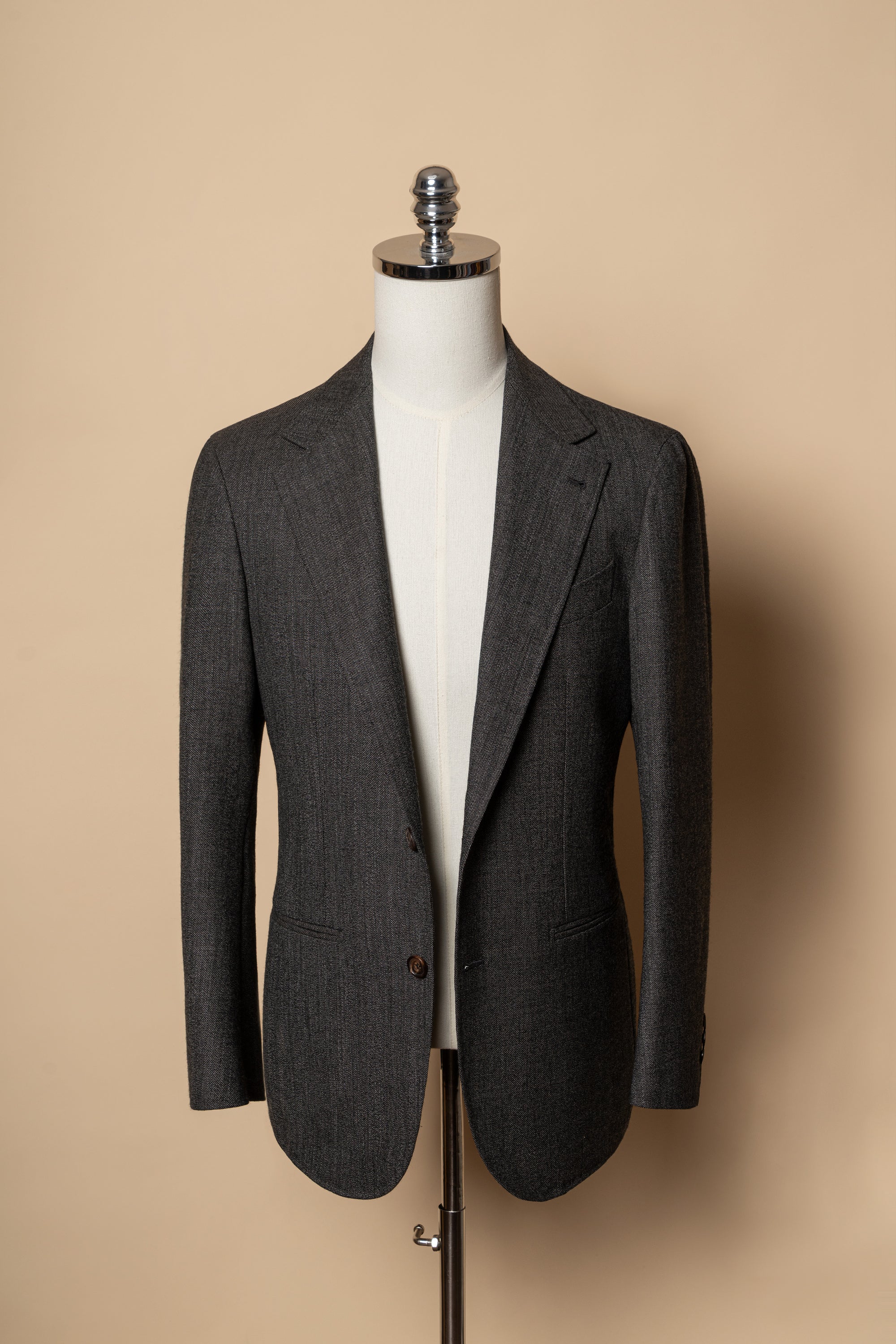 MTO Taupe Sharkskin Wool Suit #391