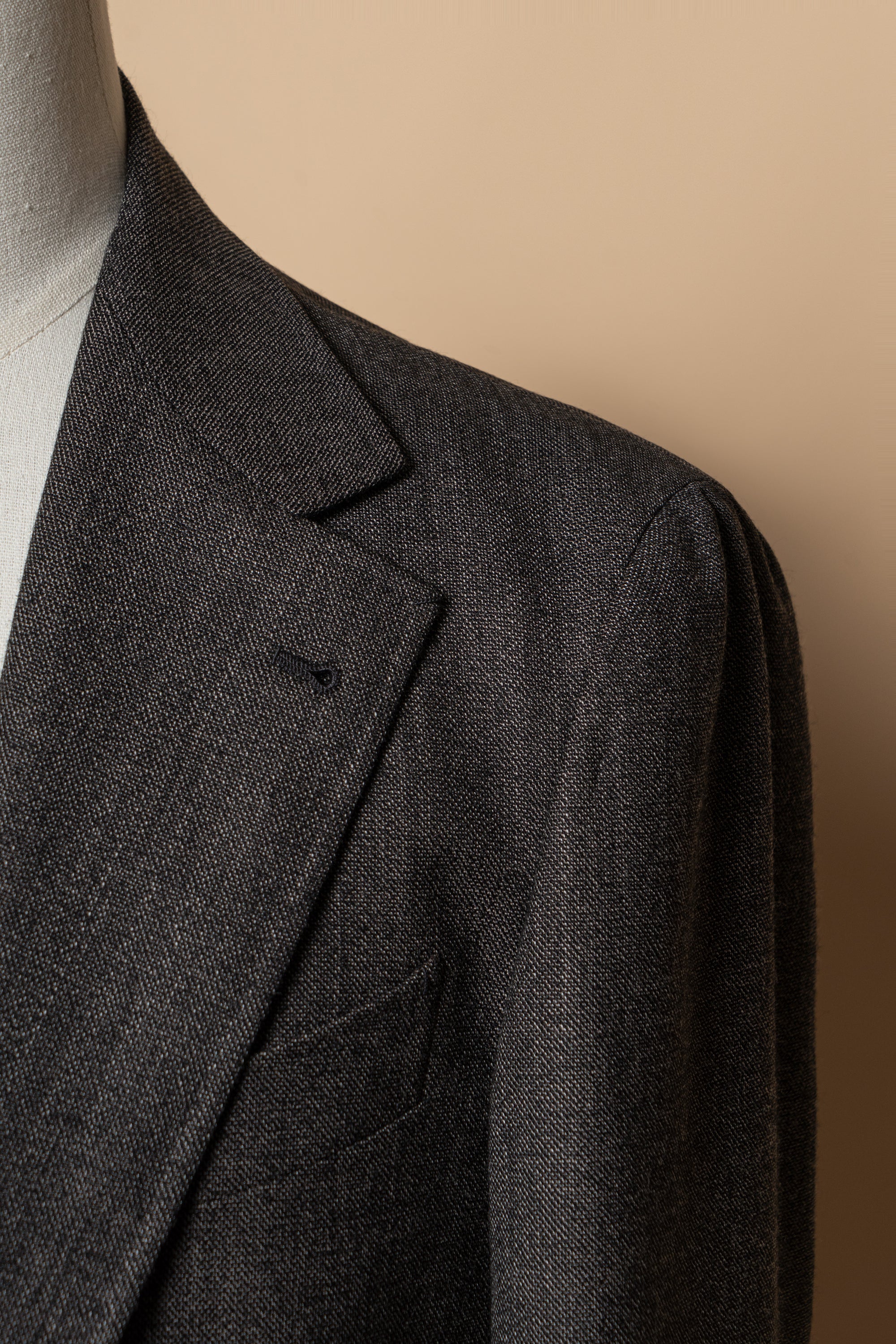 MTO Taupe Sharkskin Wool Suit #391