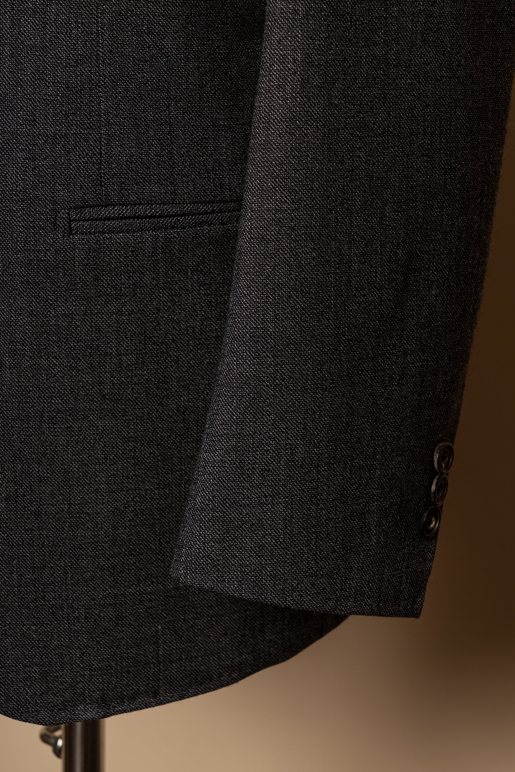 MTO Taupe Sharkskin Wool Suit #391