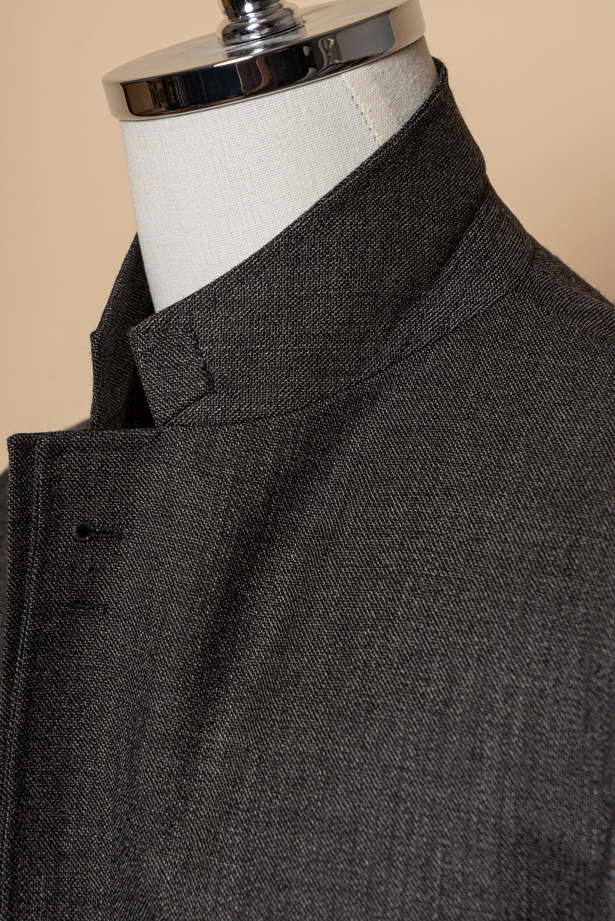 MTO Taupe Sharkskin Wool Suit #391