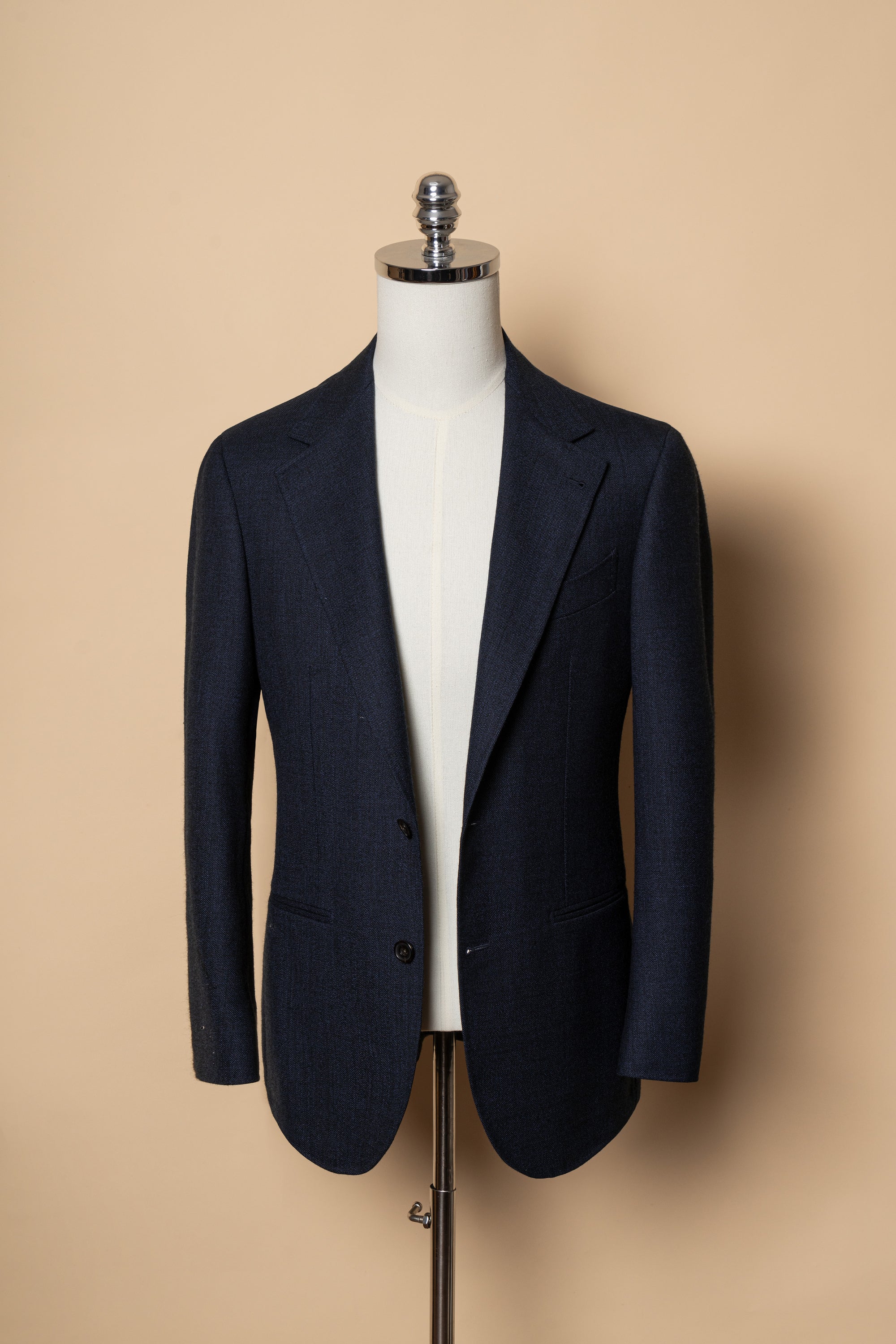 MTO Navy Sharkskin Wool Suit #389
