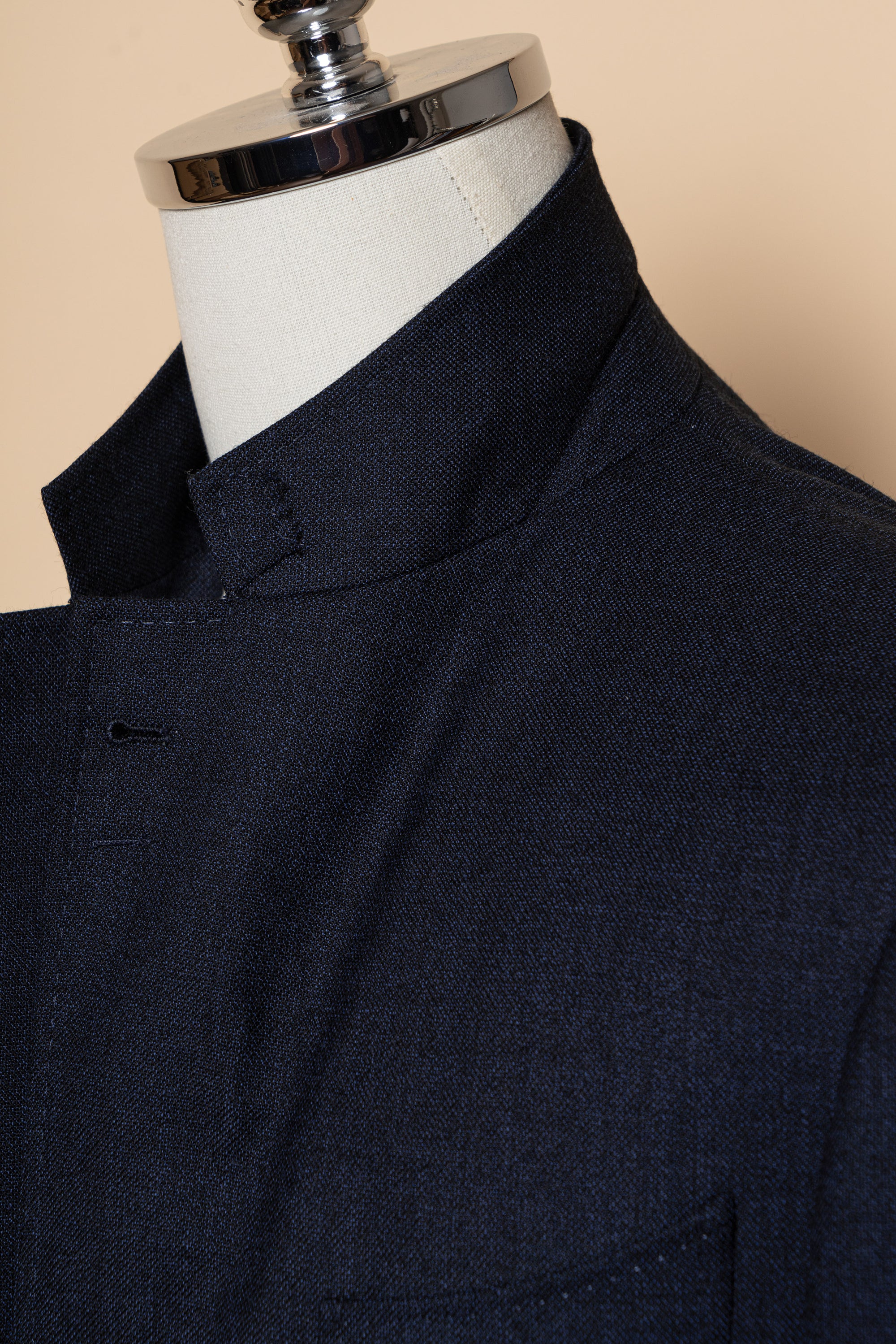 MTO Navy Sharkskin Wool Suit #389