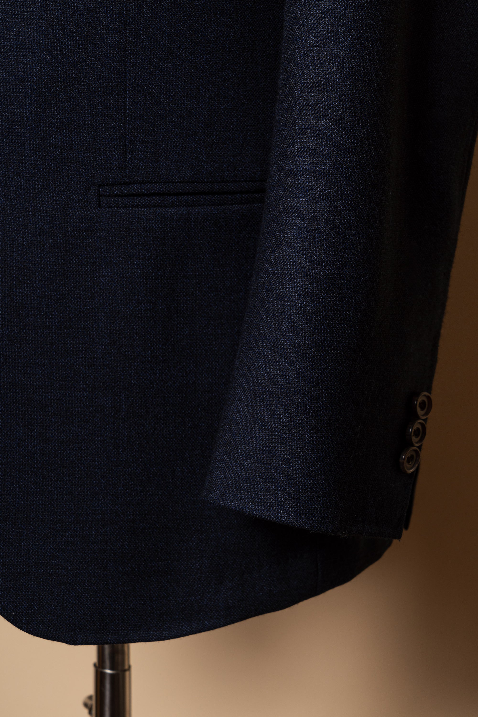 MTO Navy Sharkskin Wool Suit #389