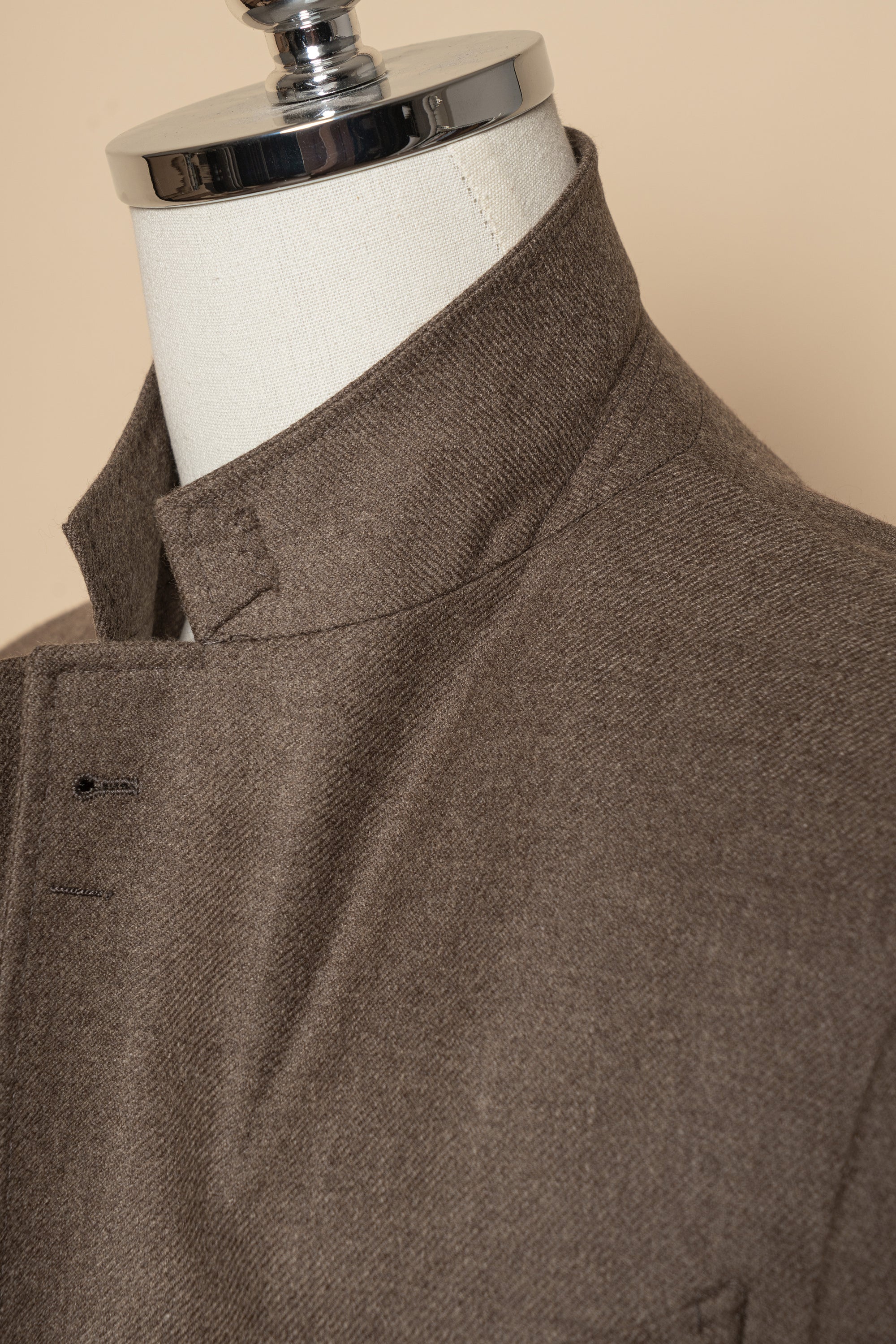 MTO Taupe Wool Cashmere Flannel Jacket