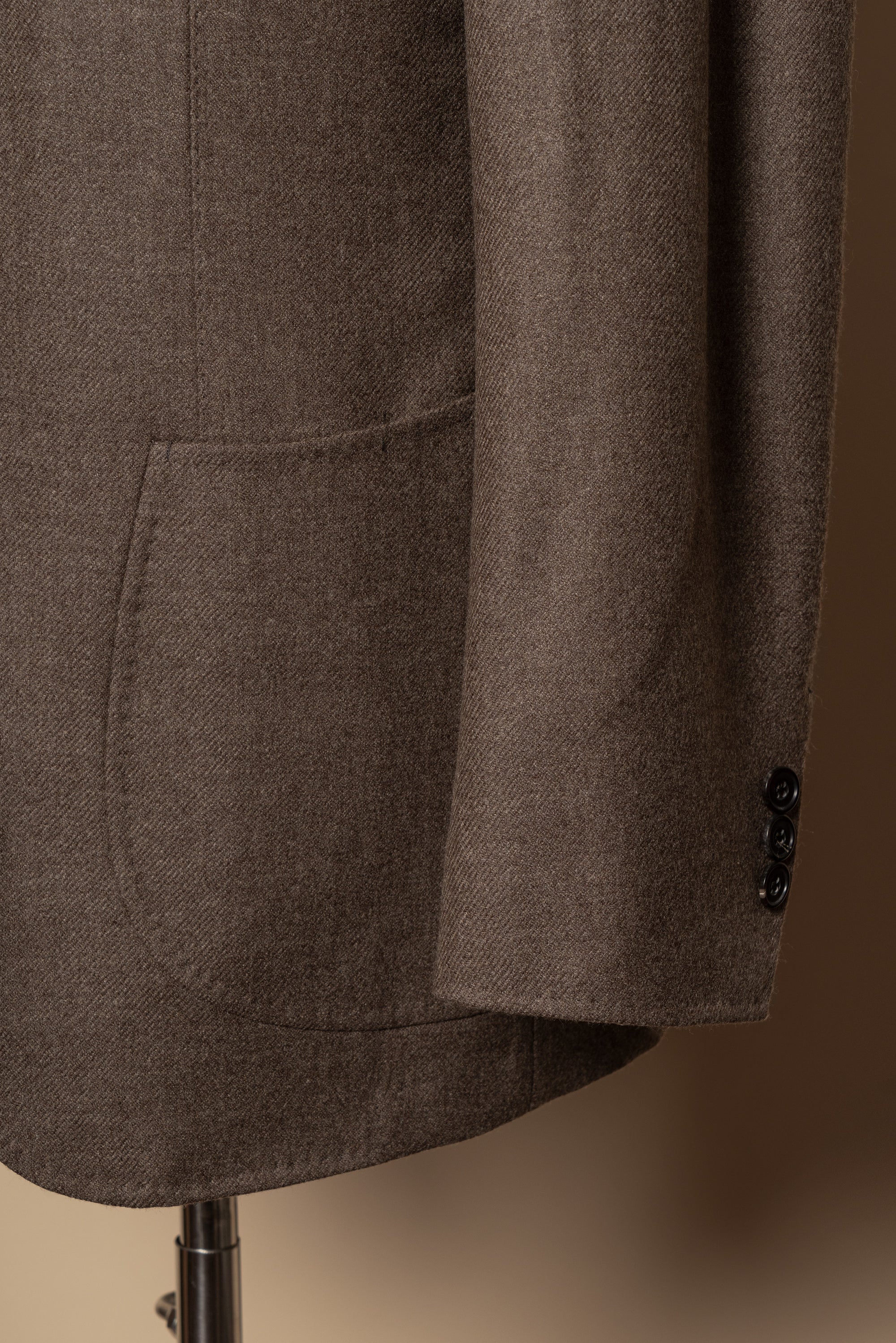 MTO Taupe Wool Cashmere Flannel Jacket