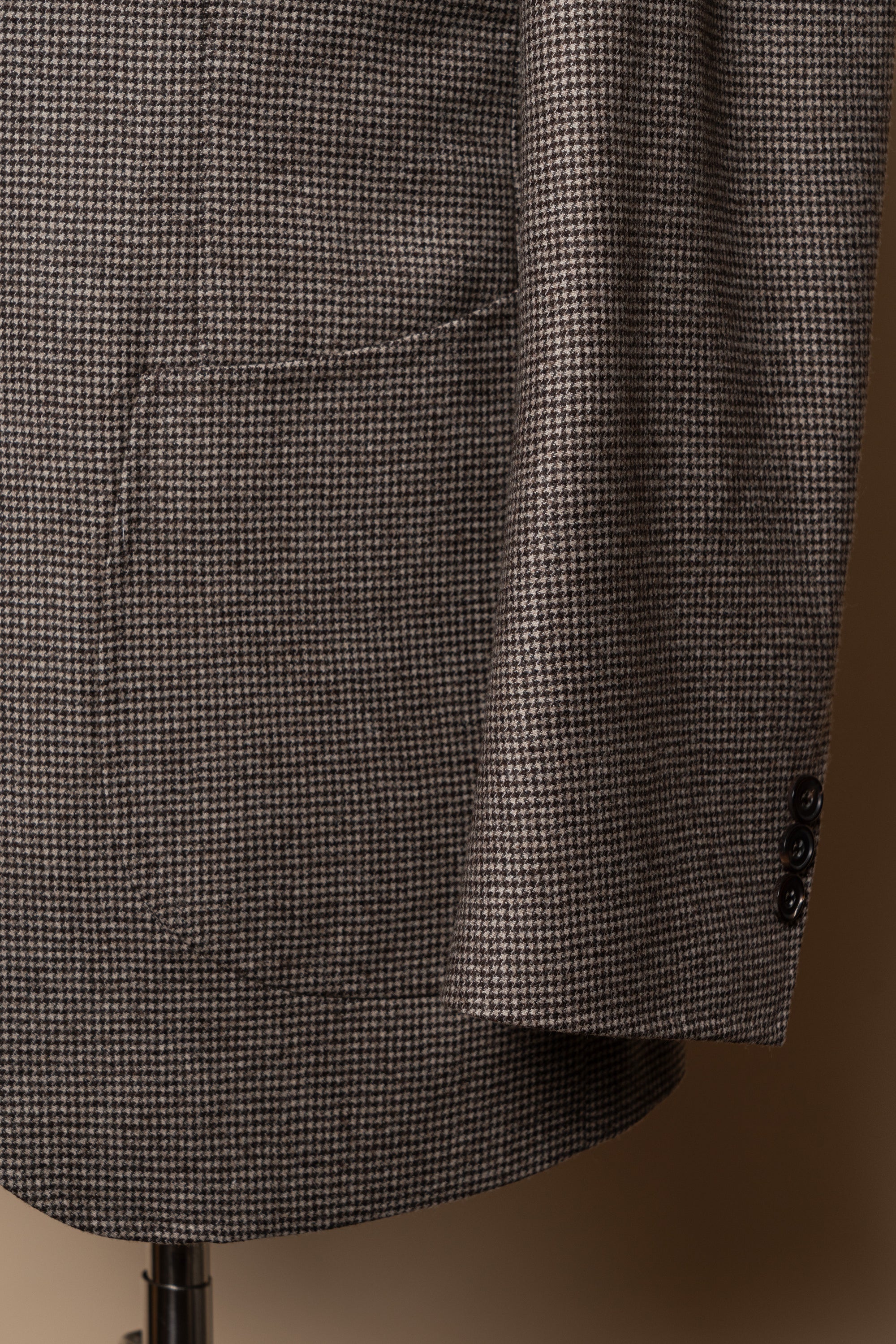 MTO Taupe Houndstooth Wool Cashmere Jacket