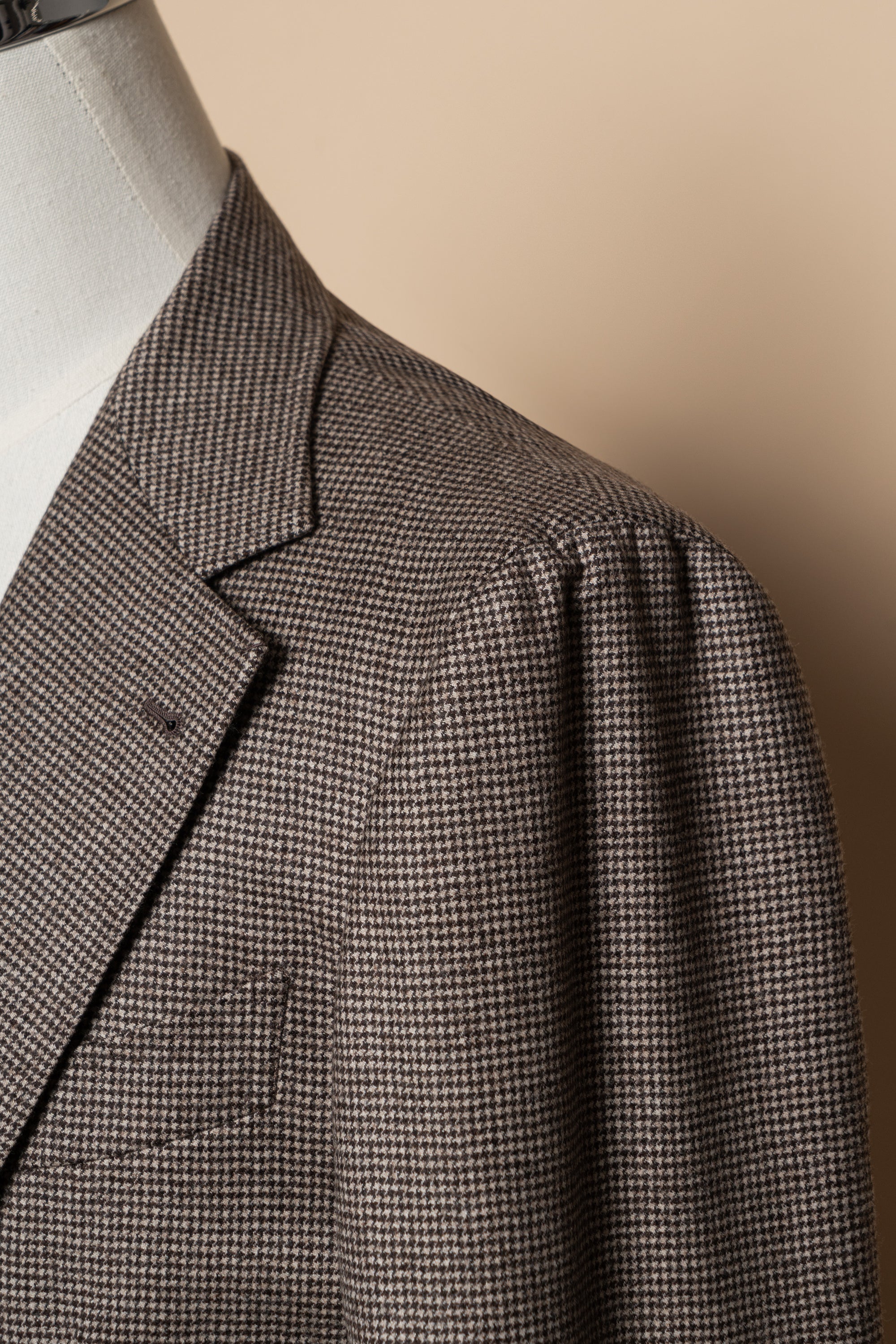MTO Taupe Houndstooth Wool Cashmere Jacket