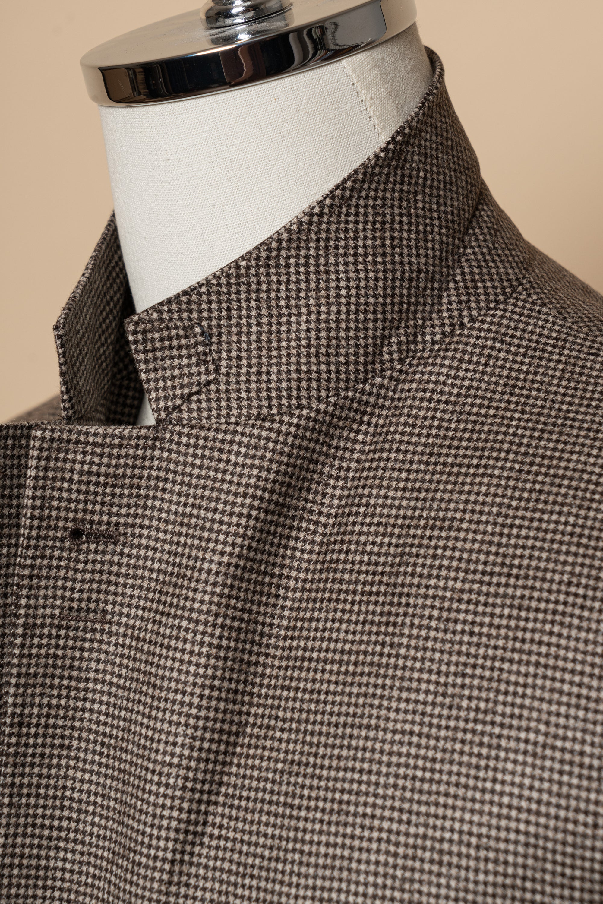 MTO Taupe Houndstooth Wool Cashmere Jacket
