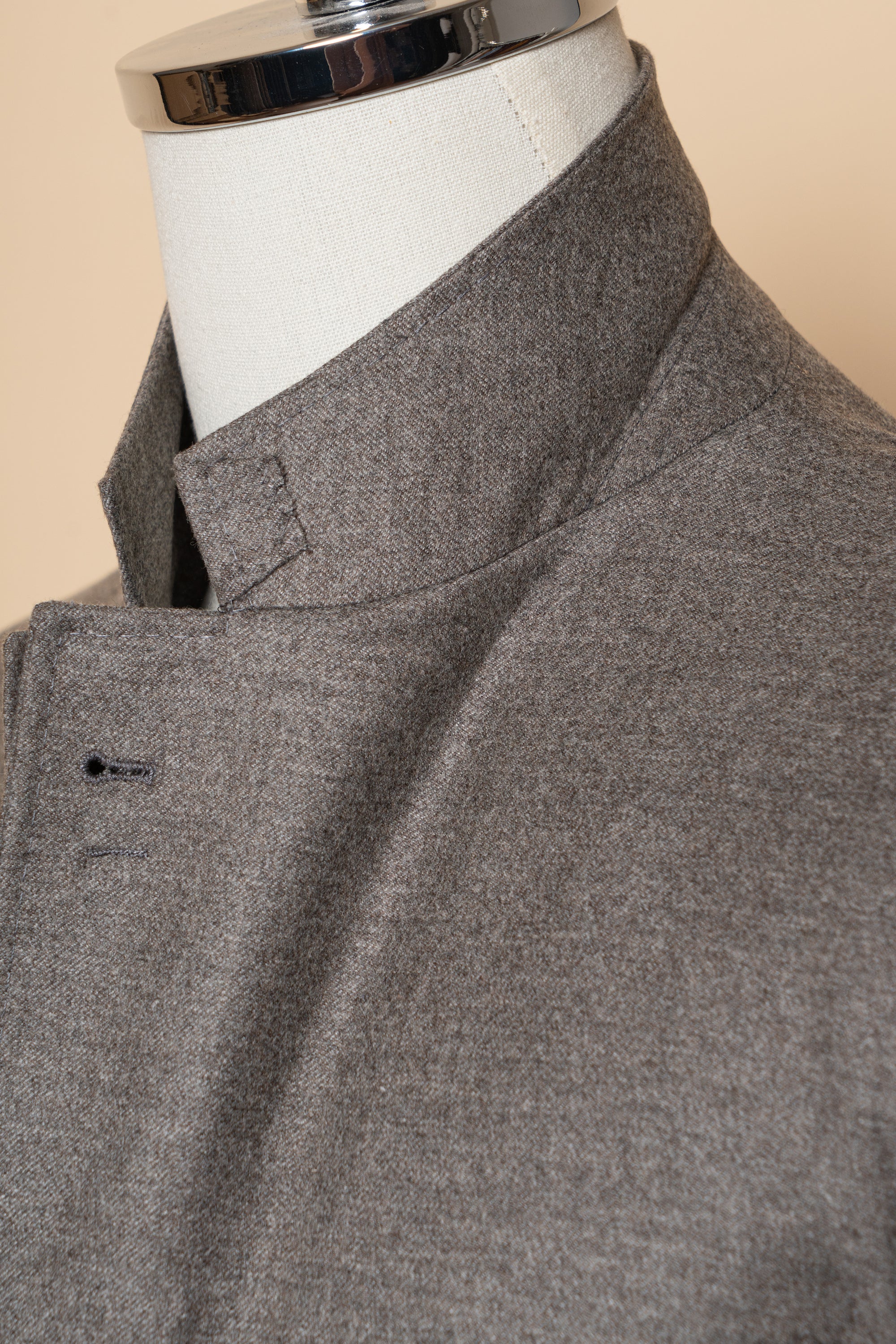 MTO Grey Camel Wool Cashmere Flannel Suit