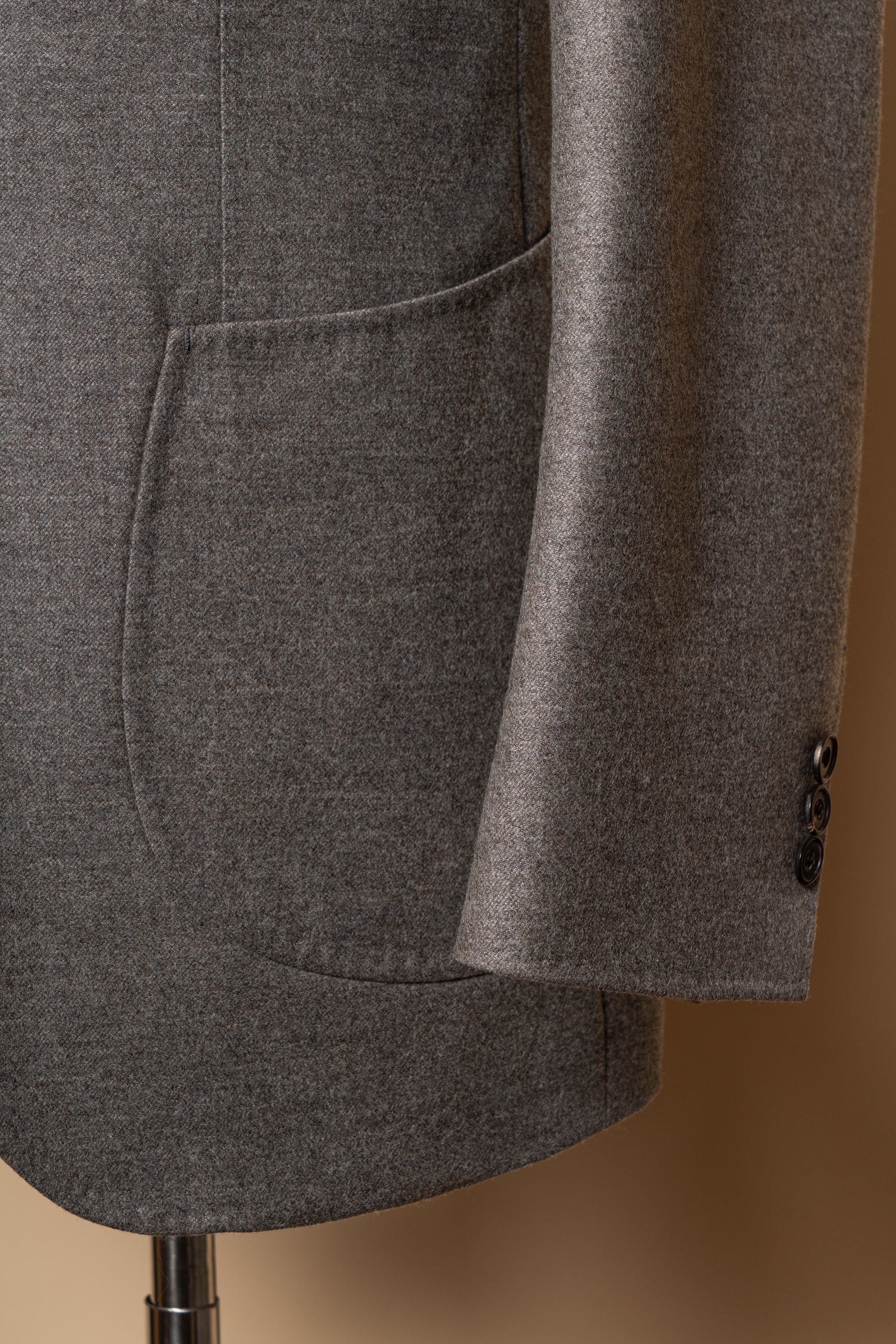 MTO Grey Camel Wool Cashmere Flannel Suit
