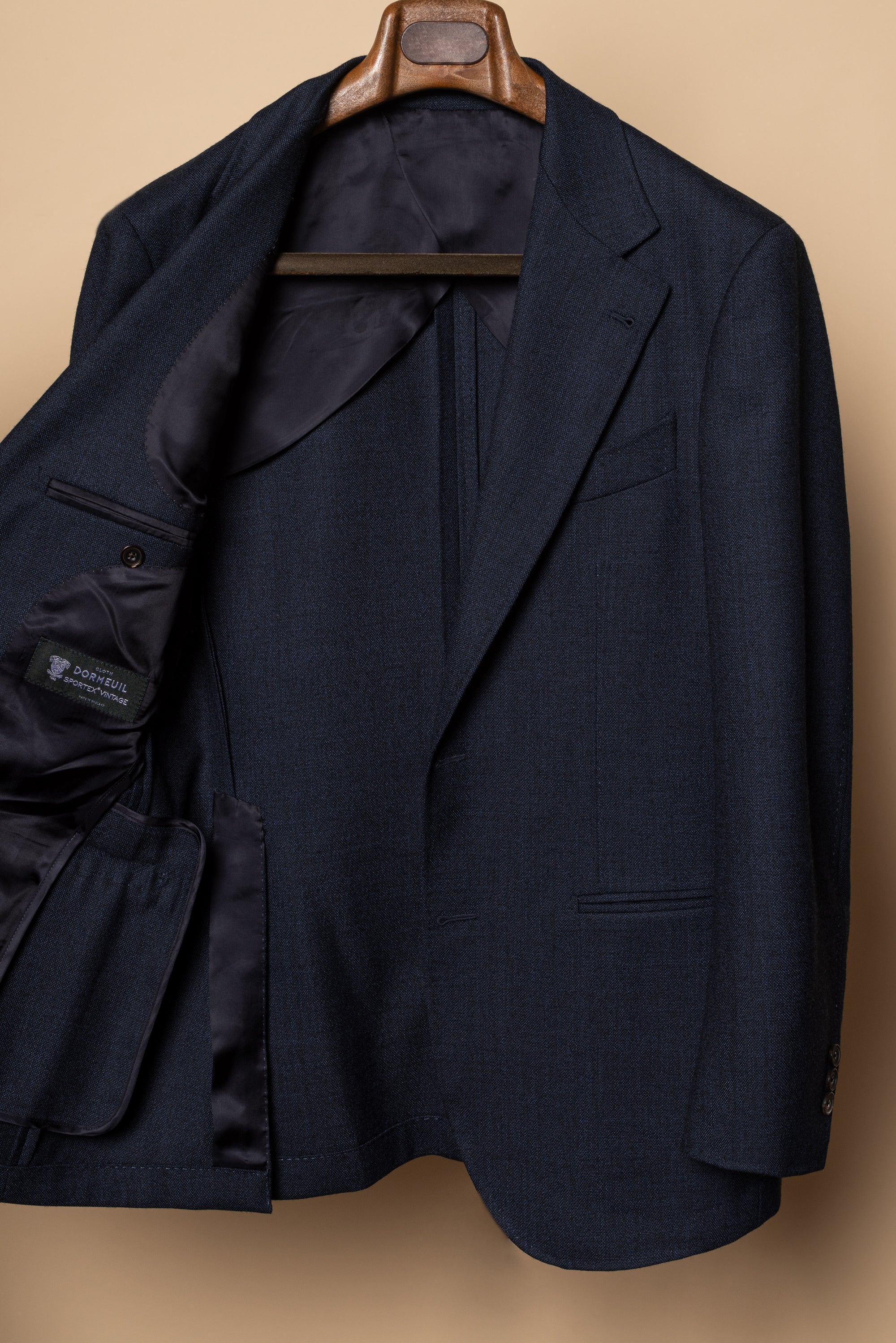 MTO Navy Sharkskin Wool Suit #389