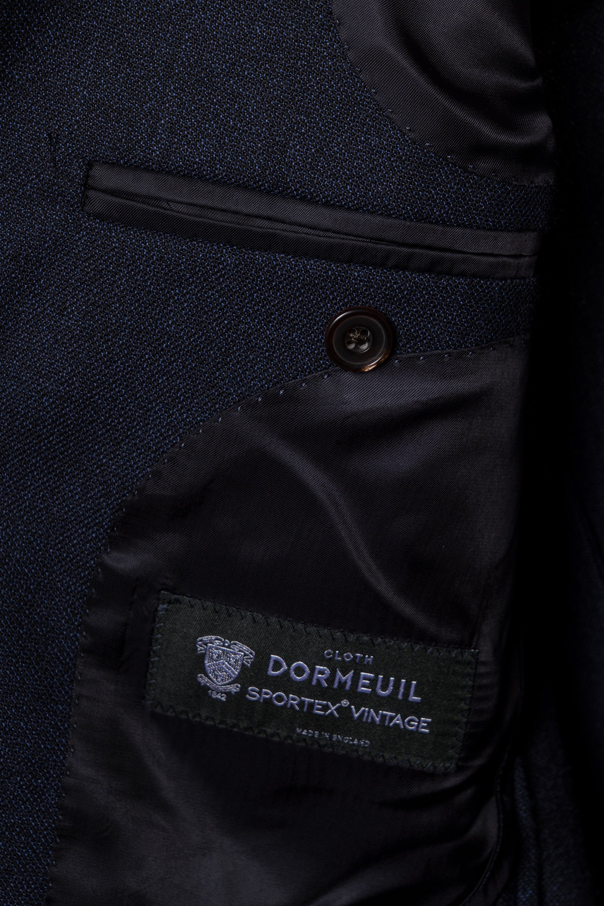 MTO Navy Sharkskin Wool Suit #389
