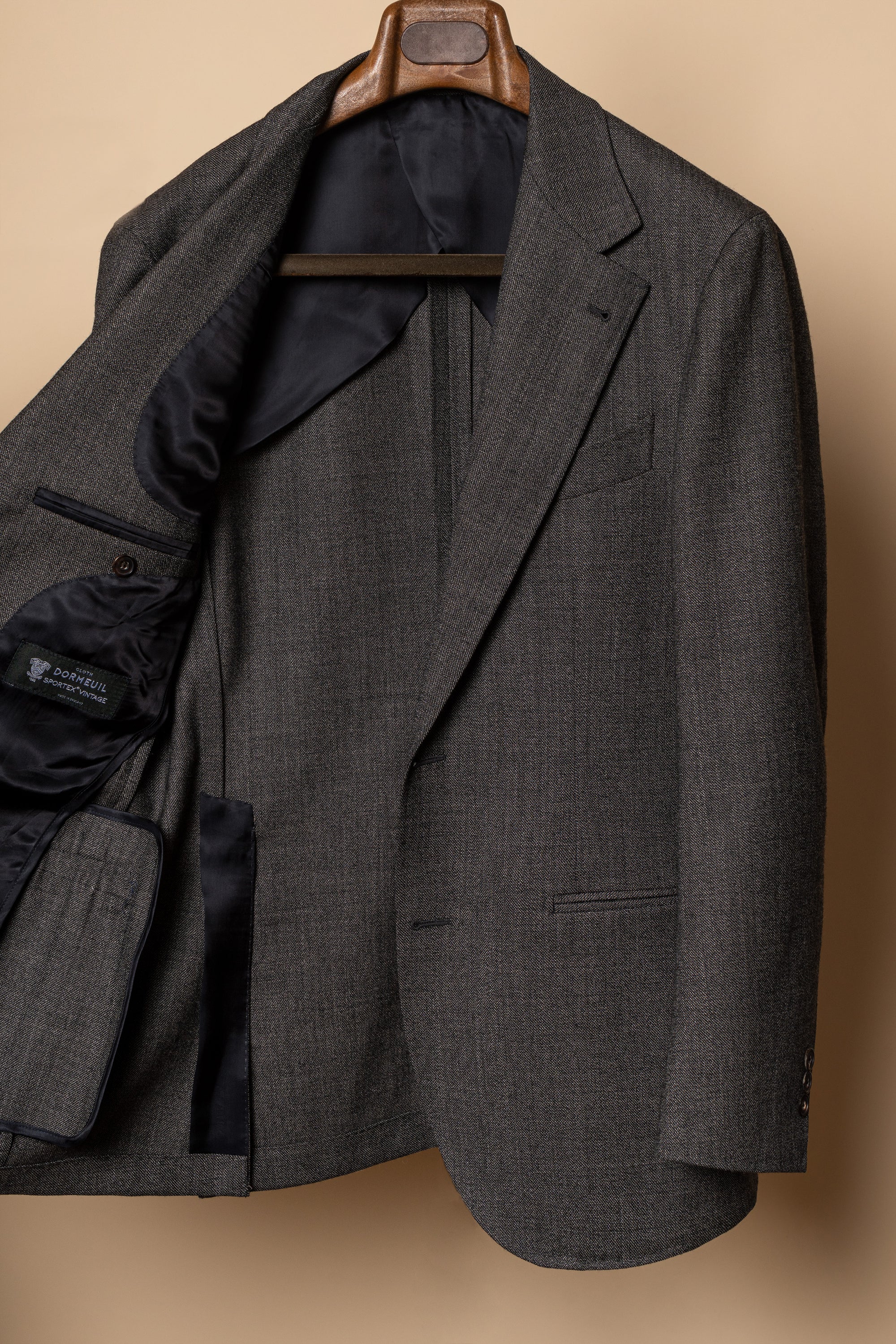 MTO Taupe Sharkskin Wool Suit #391