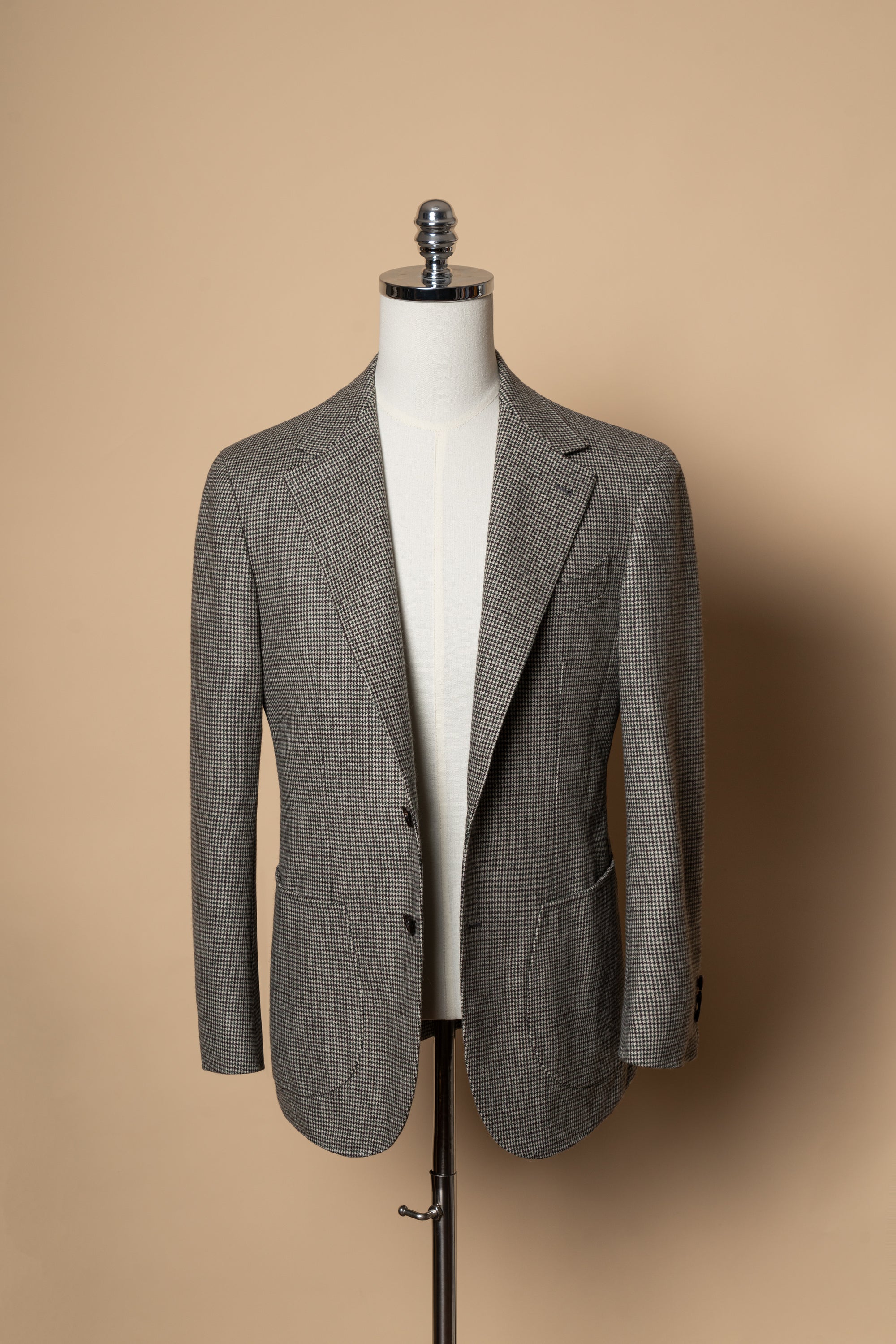 MTO Cream Green Houndstooth Flannel Jacket #632