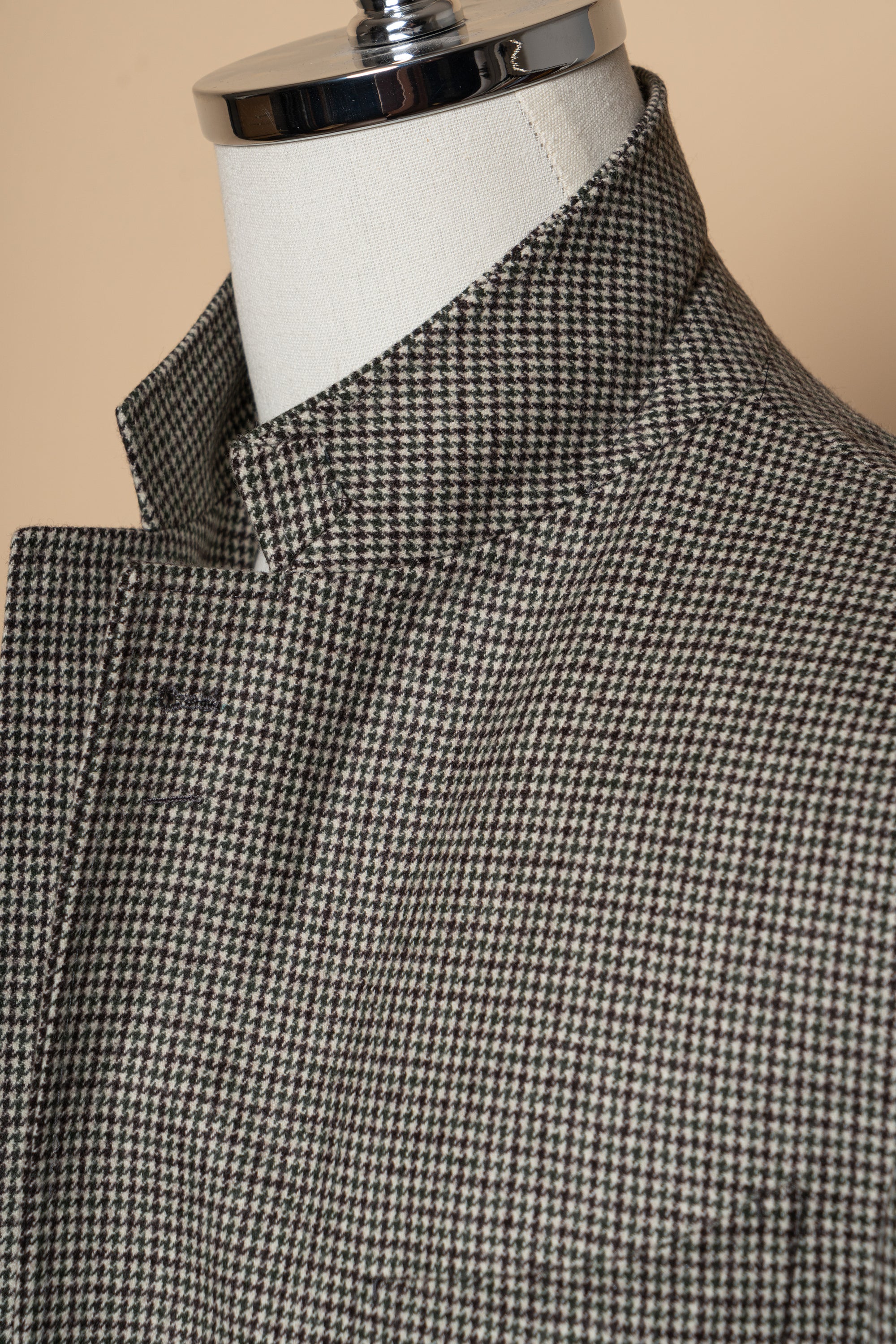 MTO Cream Green Houndstooth Flannel Jacket #632