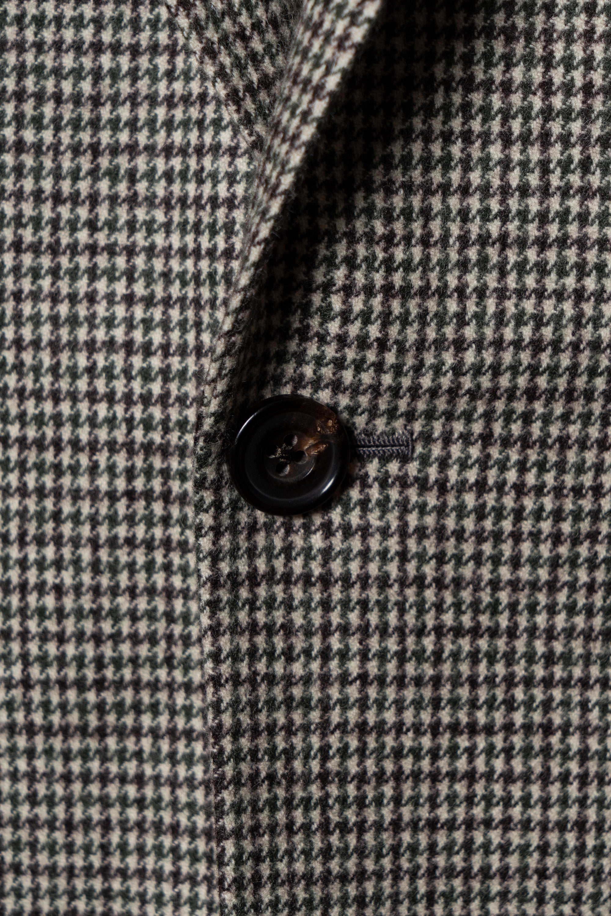 MTO Cream Green Houndstooth Flannel Jacket #632