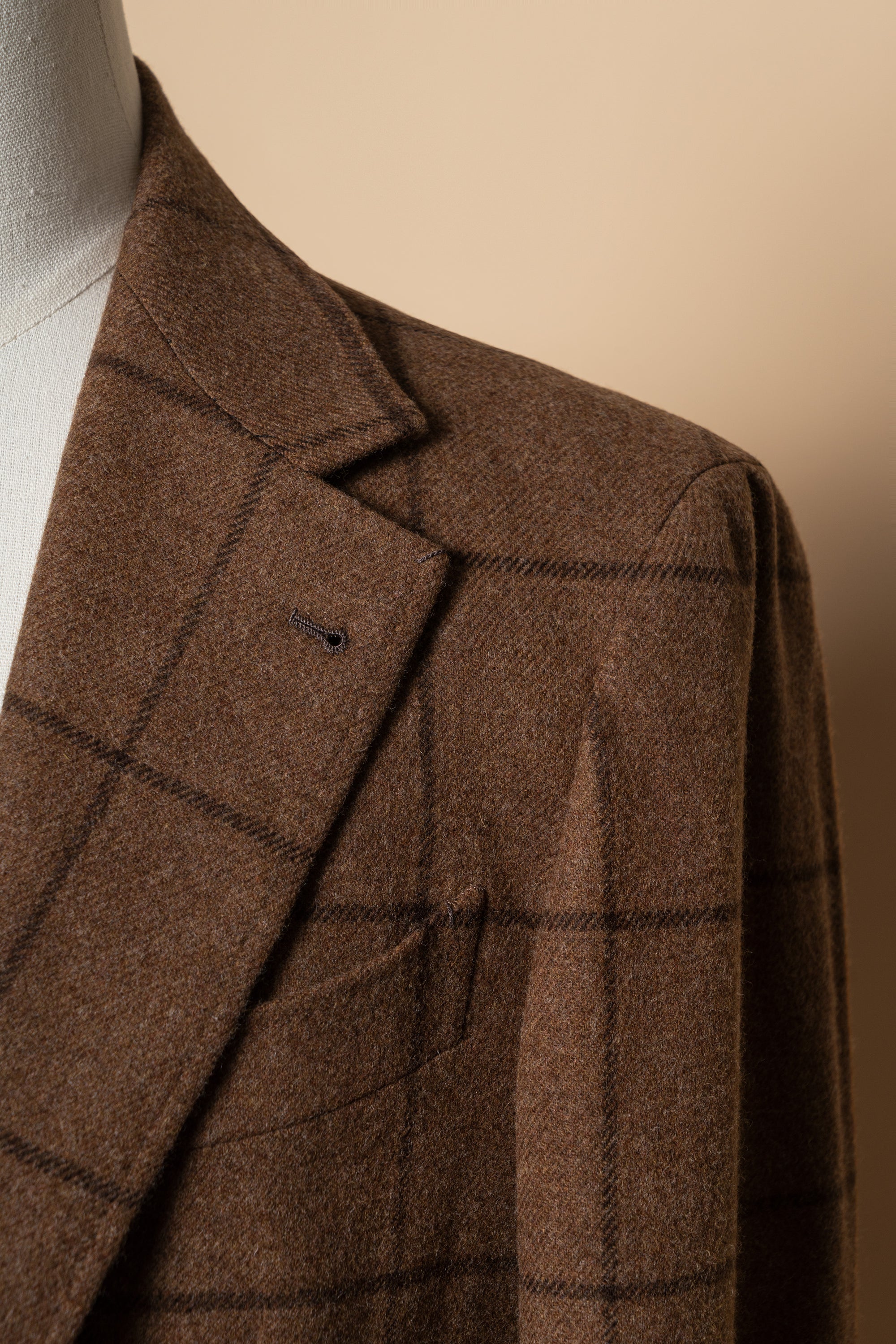 MTO Tobacco Windowpane Flannel Jacket #633
