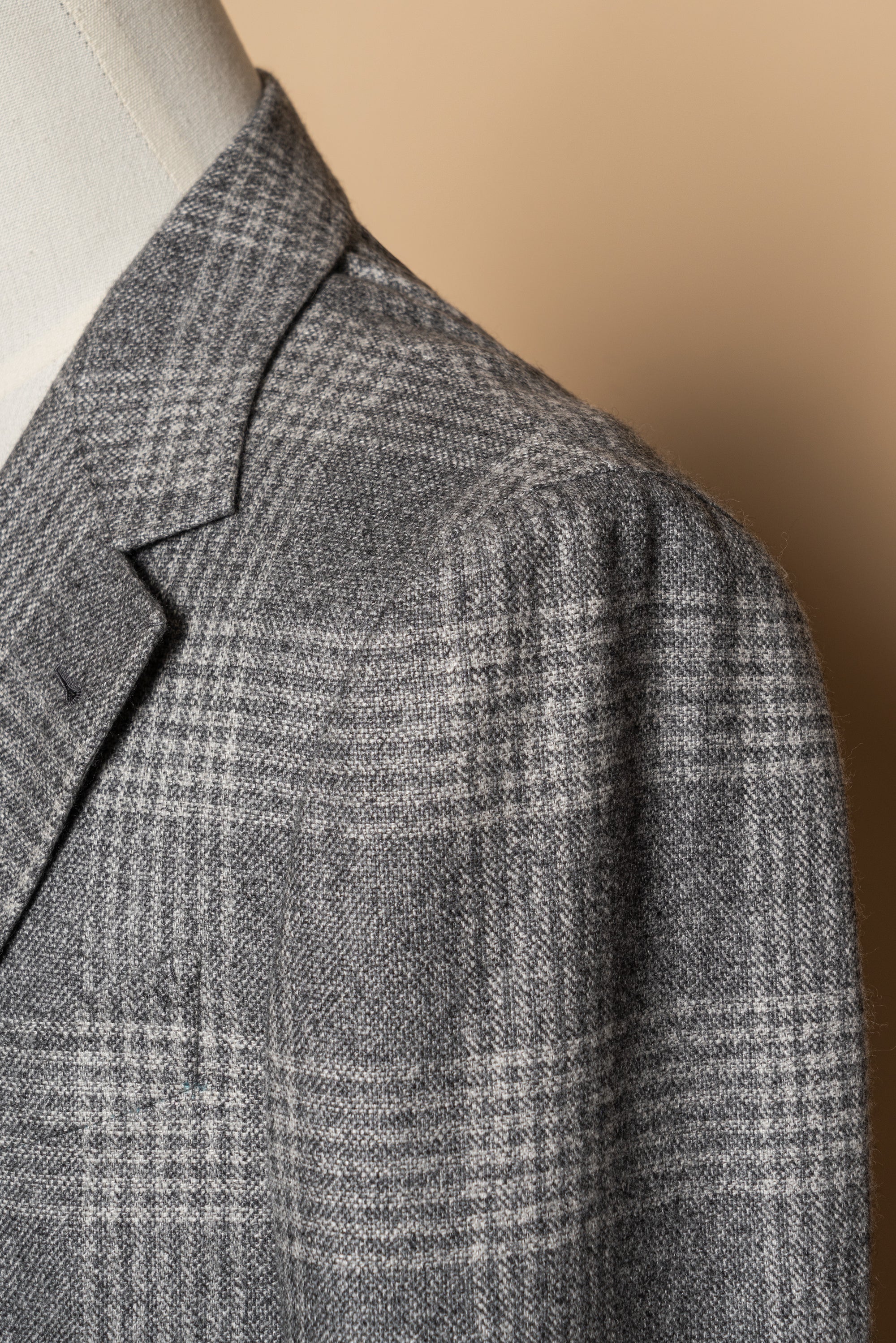MTO Grey Glen Check Silk Cashmere Jacket #604