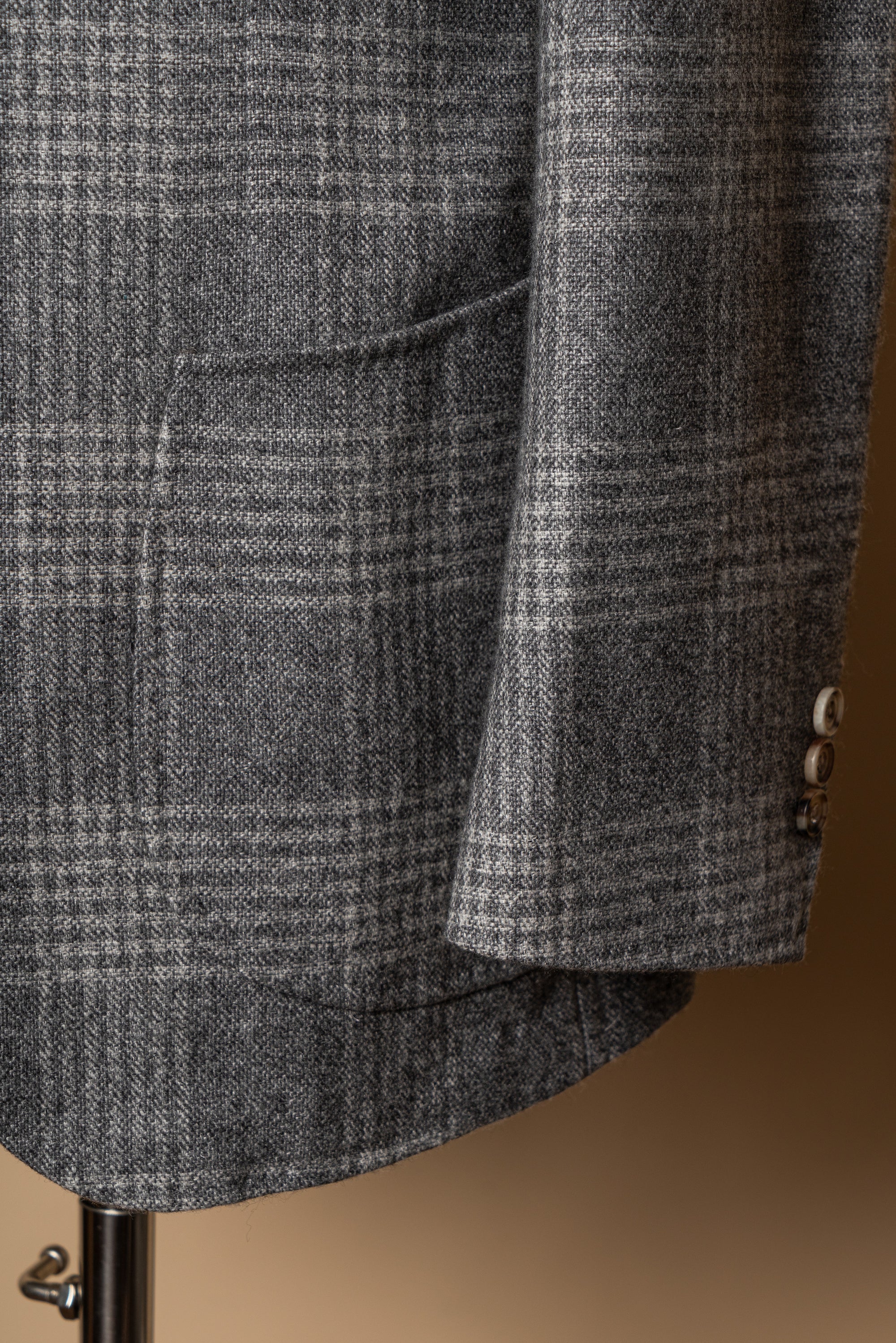 MTO Grey Glen Check Silk Cashmere Jacket #604