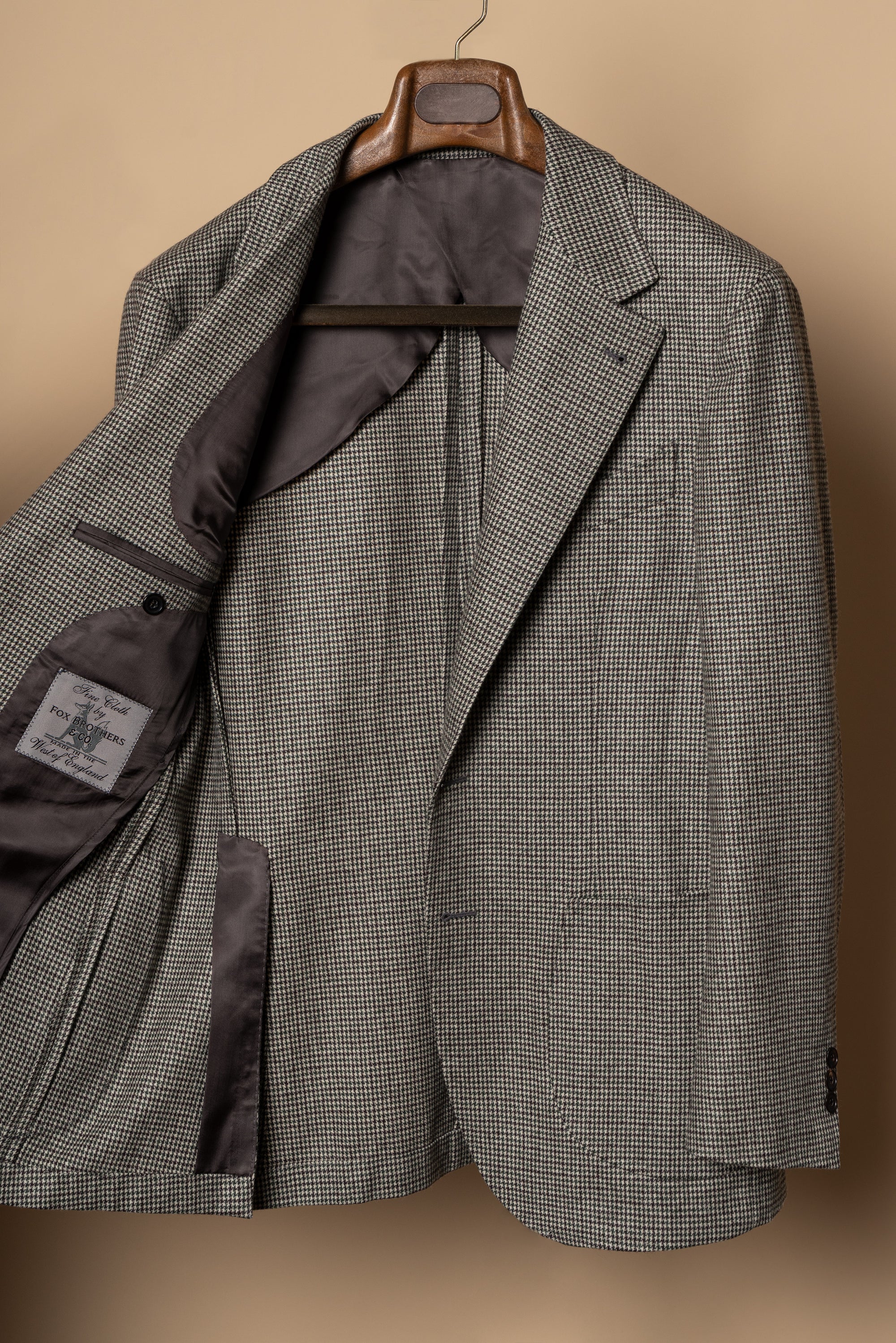 MTO Cream Green Houndstooth Flannel Jacket #632