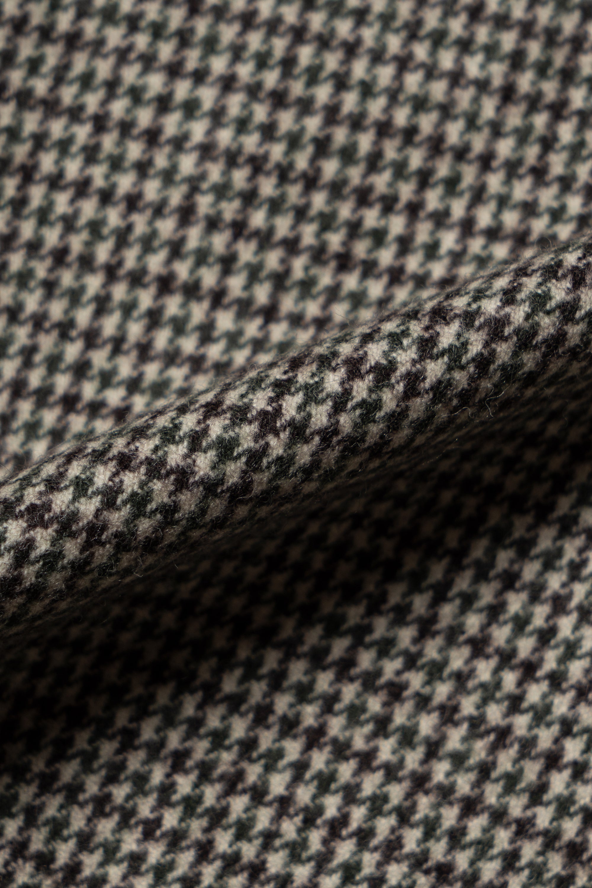 MTO Cream Green Houndstooth Flannel Jacket #632