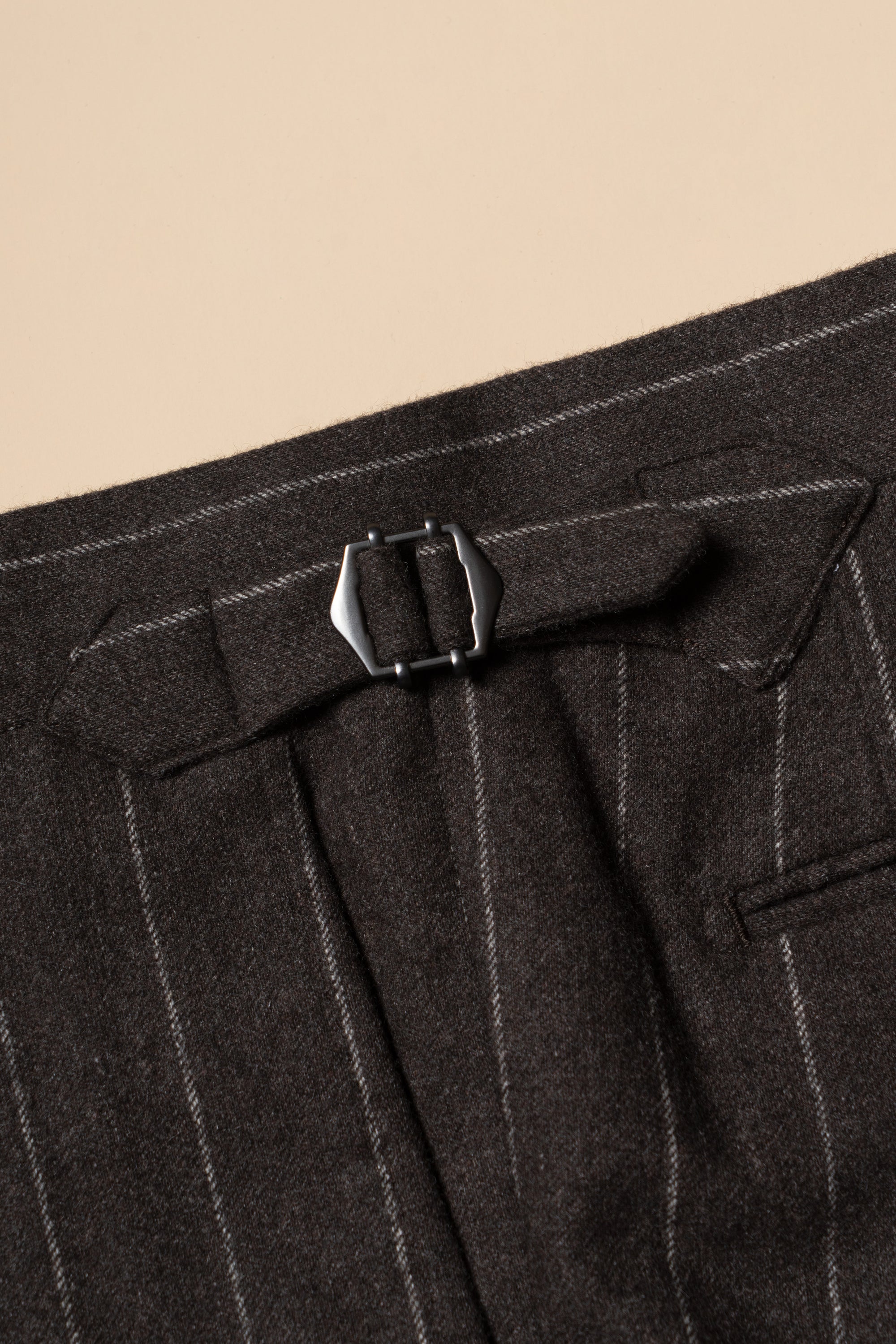 MTO Brown Chalkstripe Worsted Flannel Suit #499