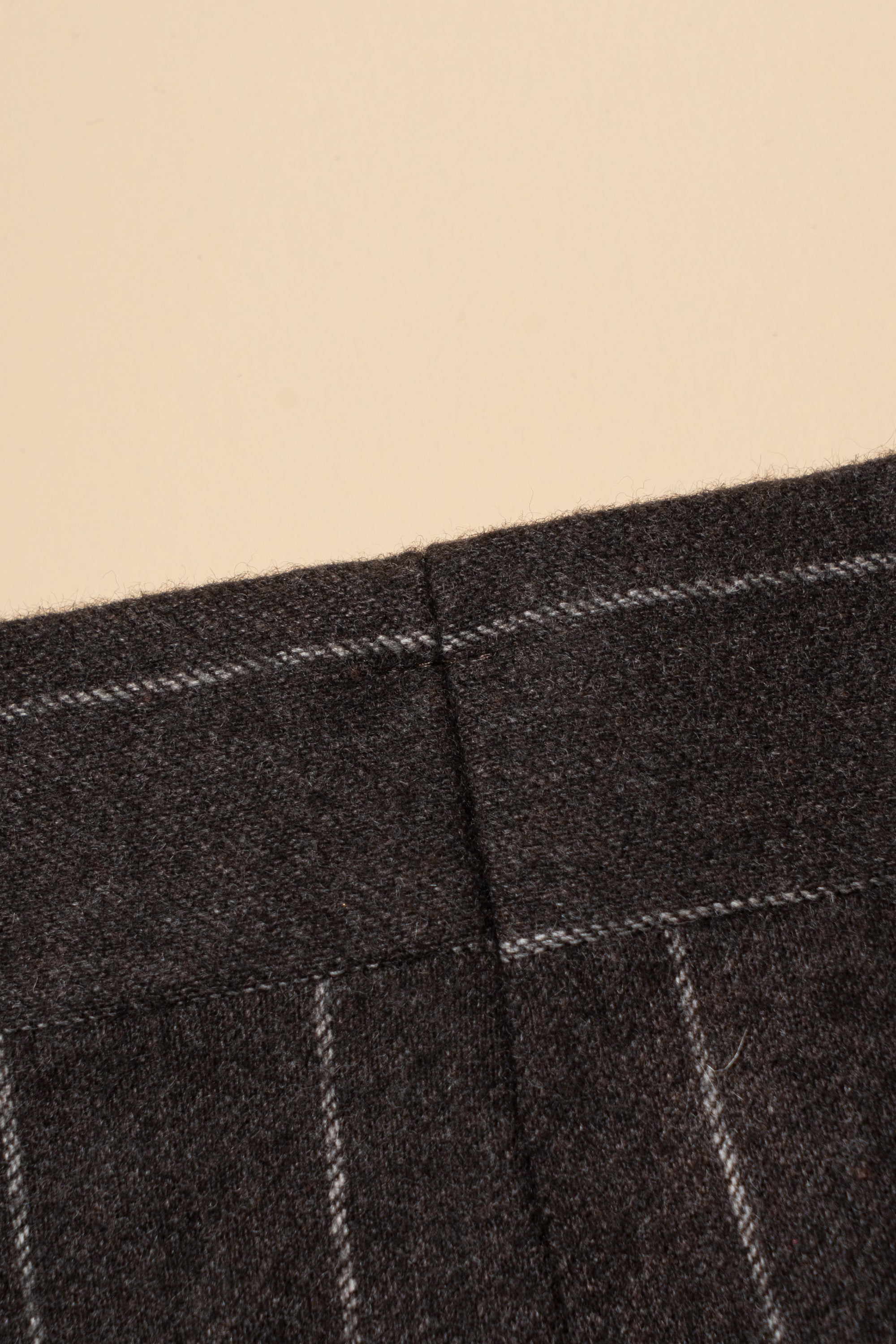 MTO Brown Chalkstripe Worsted Flannel Suit #499