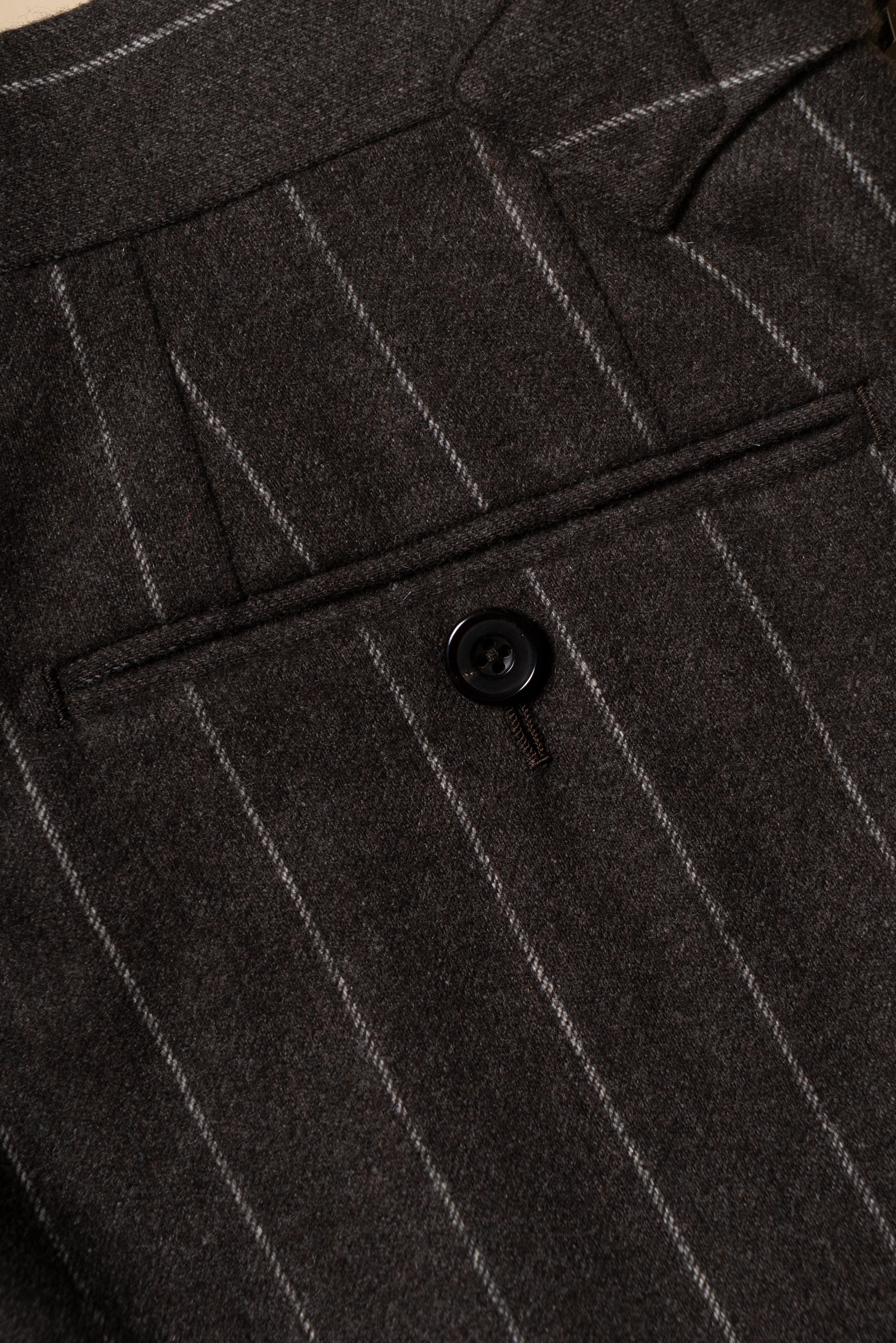 MTO Brown Chalkstripe Worsted Flannel Suit #499