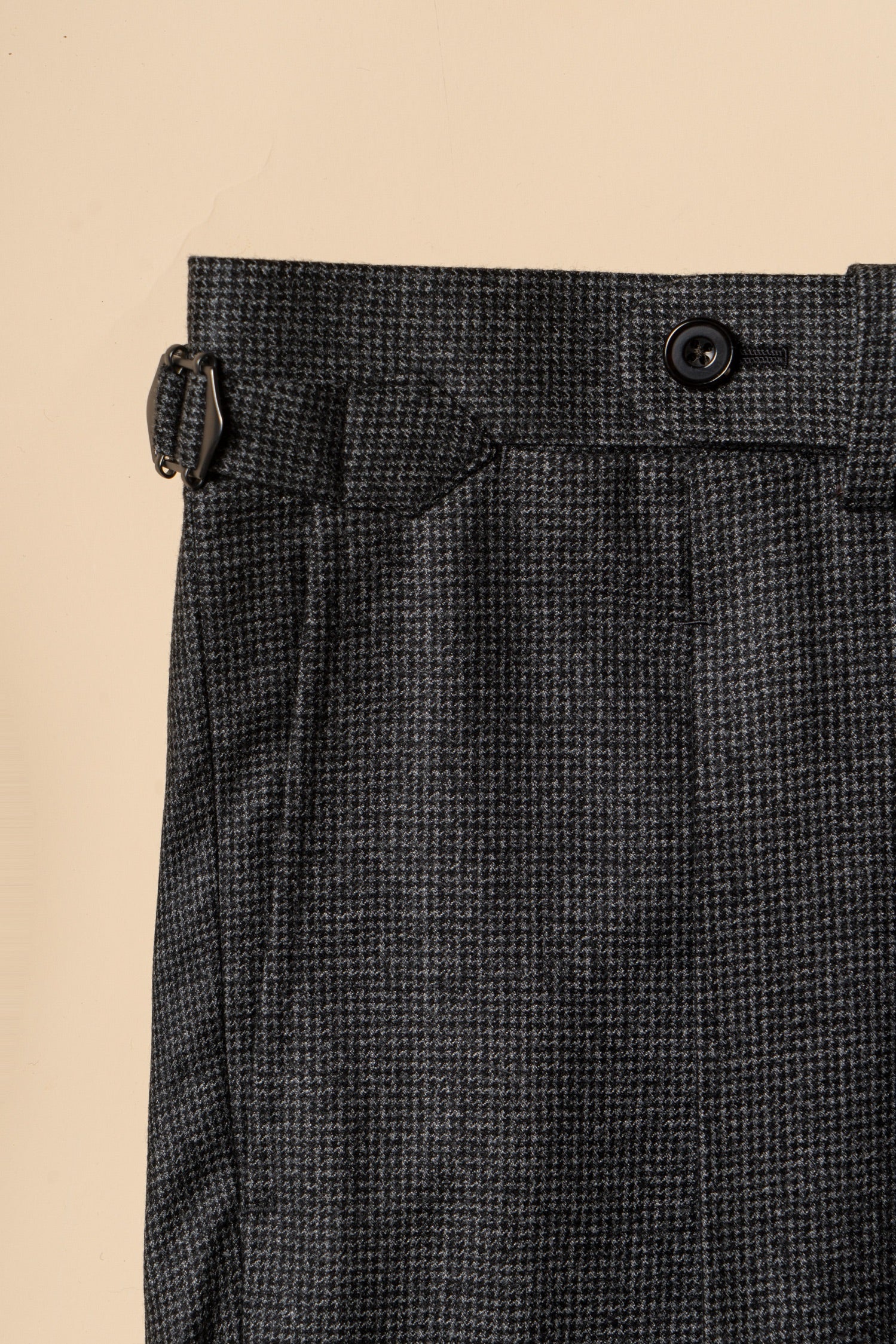 MTO Dark Grey Houndstooth 130s Flannel Suit #505
