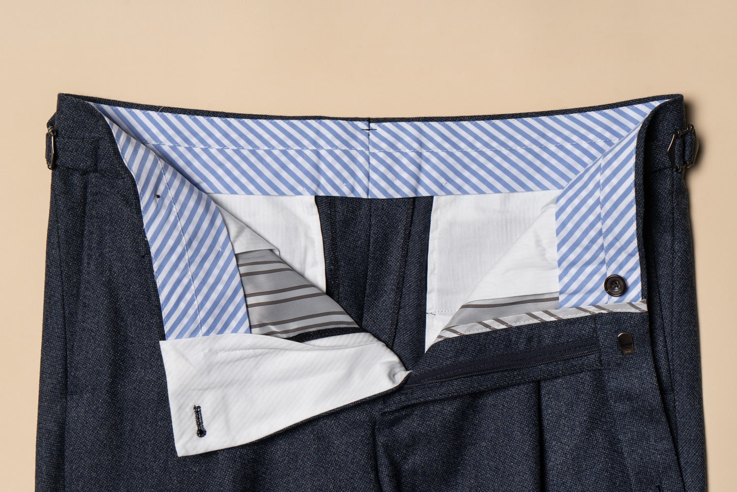 MTO Steel Blue 120s Worsted Flannel Suit #509