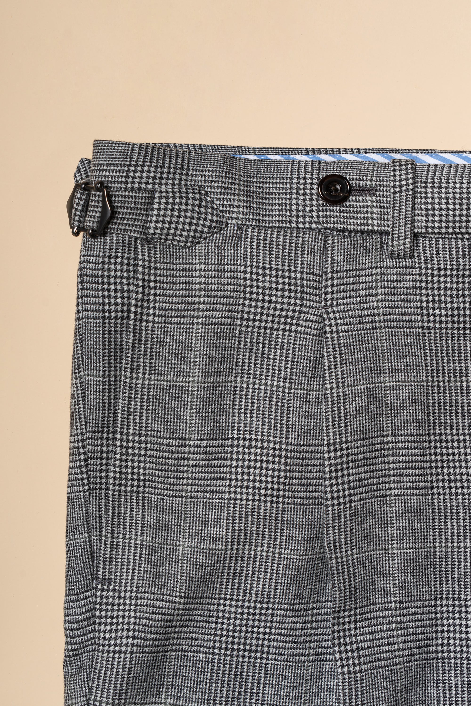 MTO Grey Glen Check Cashmere Silk Flannel Suit #344
