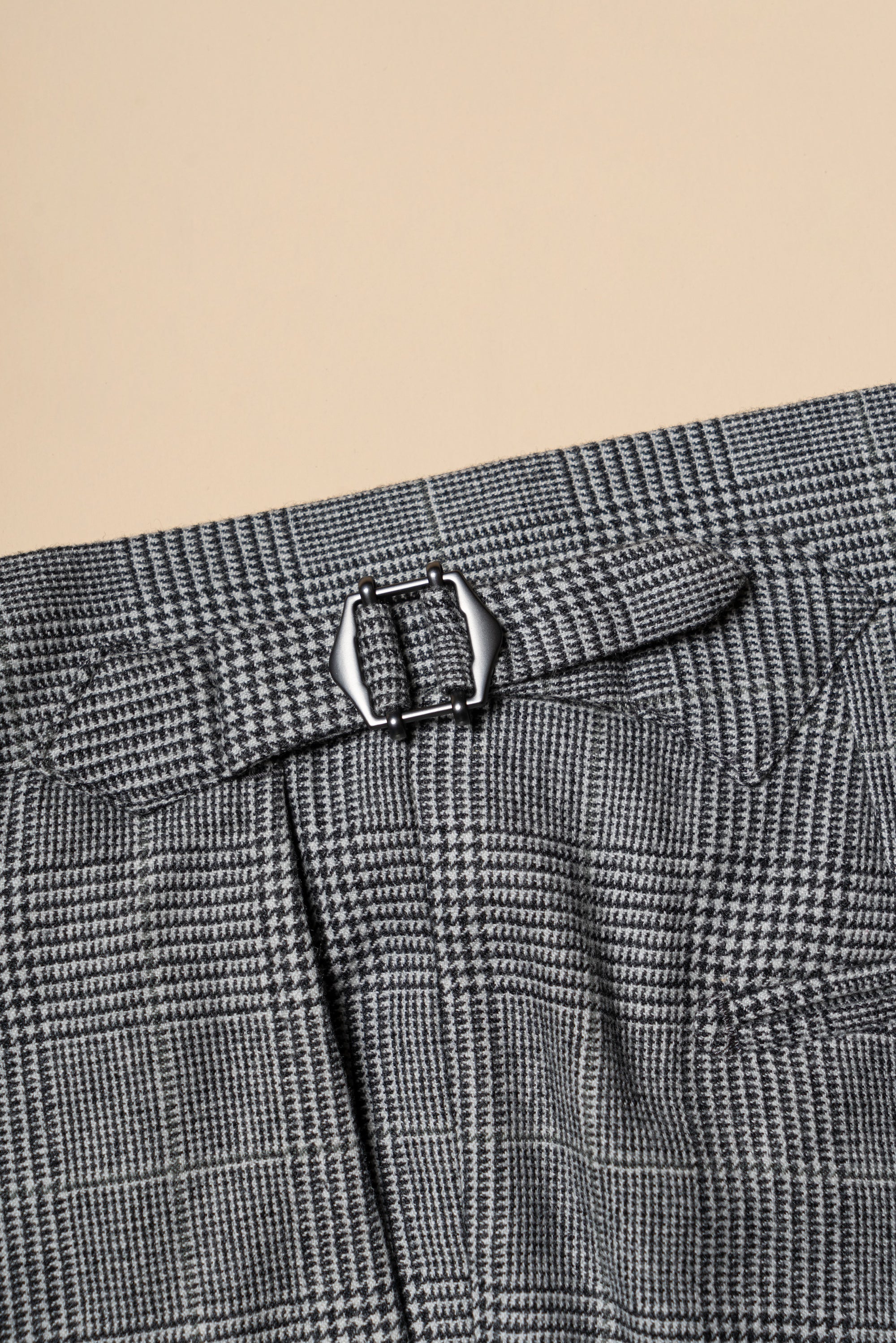 MTO Grey Glen Check Cashmere Silk Flannel Suit #344